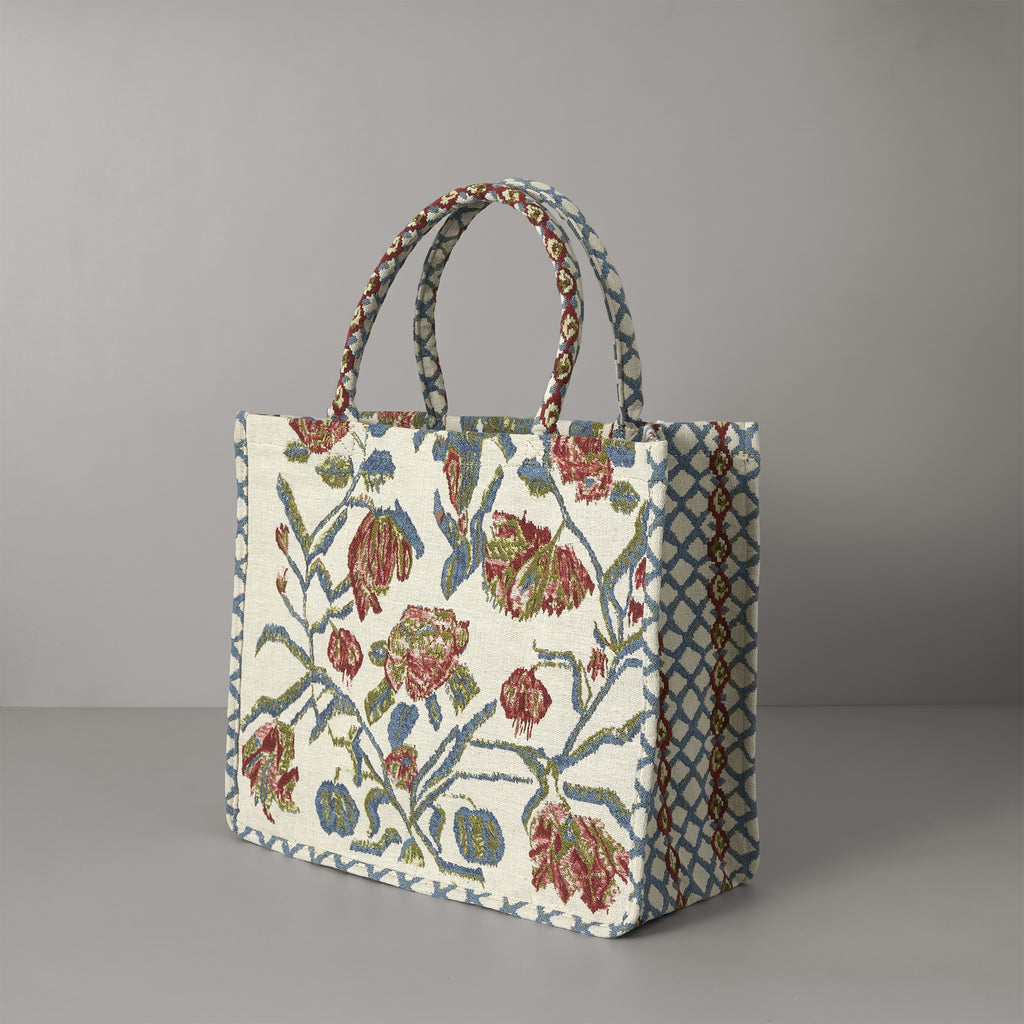 Anniken Flower Spring Bag Ruby/Blue Large