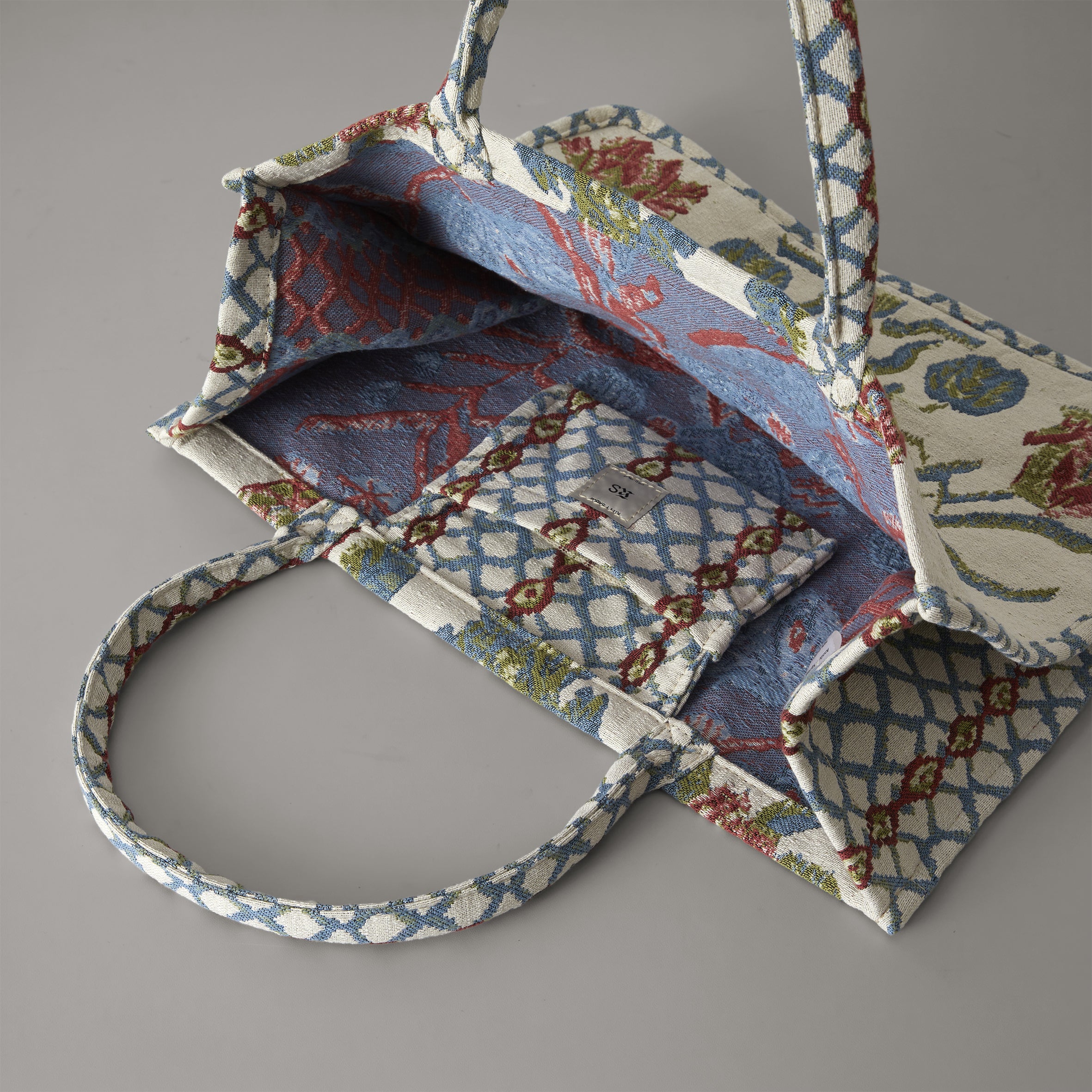 Anniken Flower Spring Bag Ruby/Blue Large