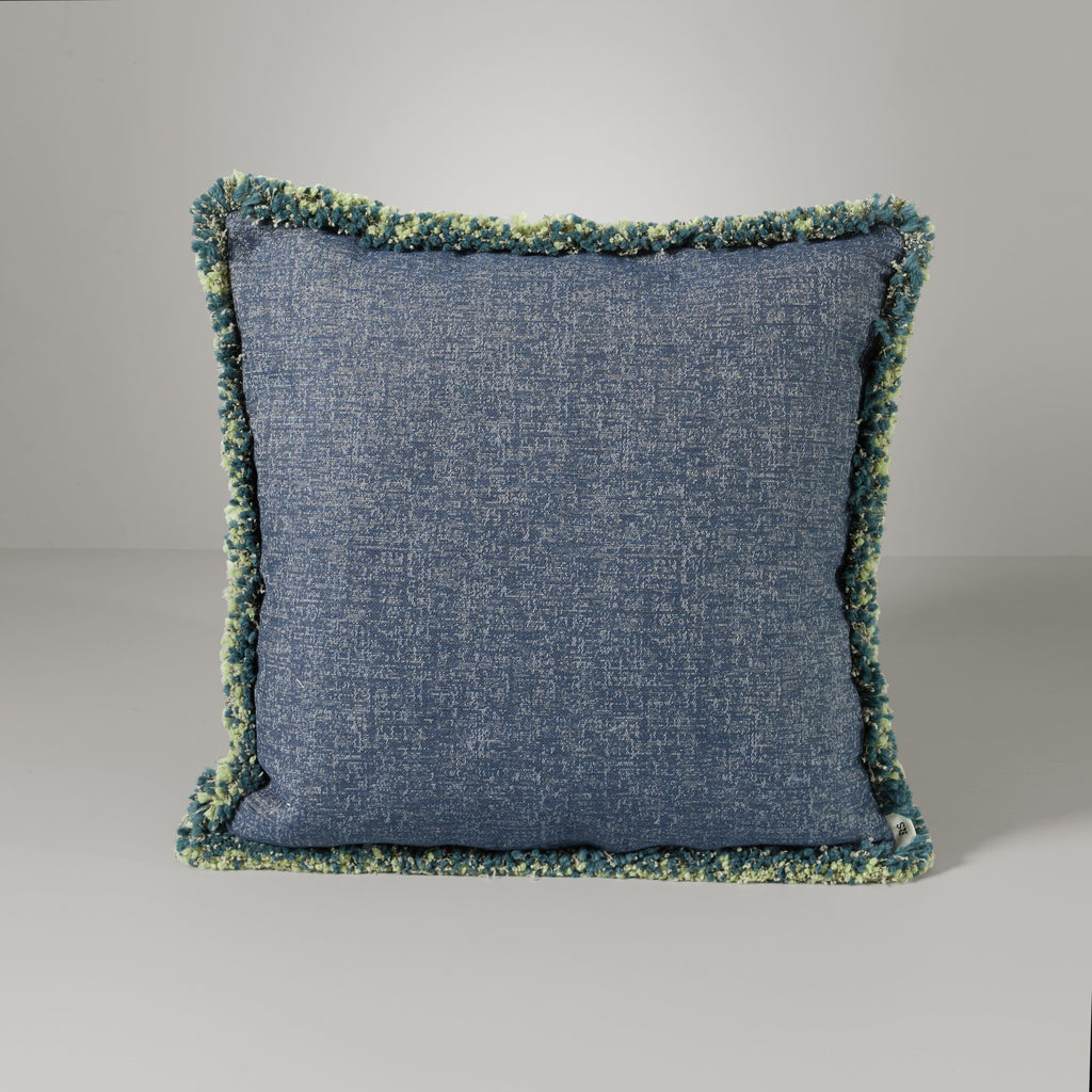 Audrey denim fringe cushion, 50X50, blue