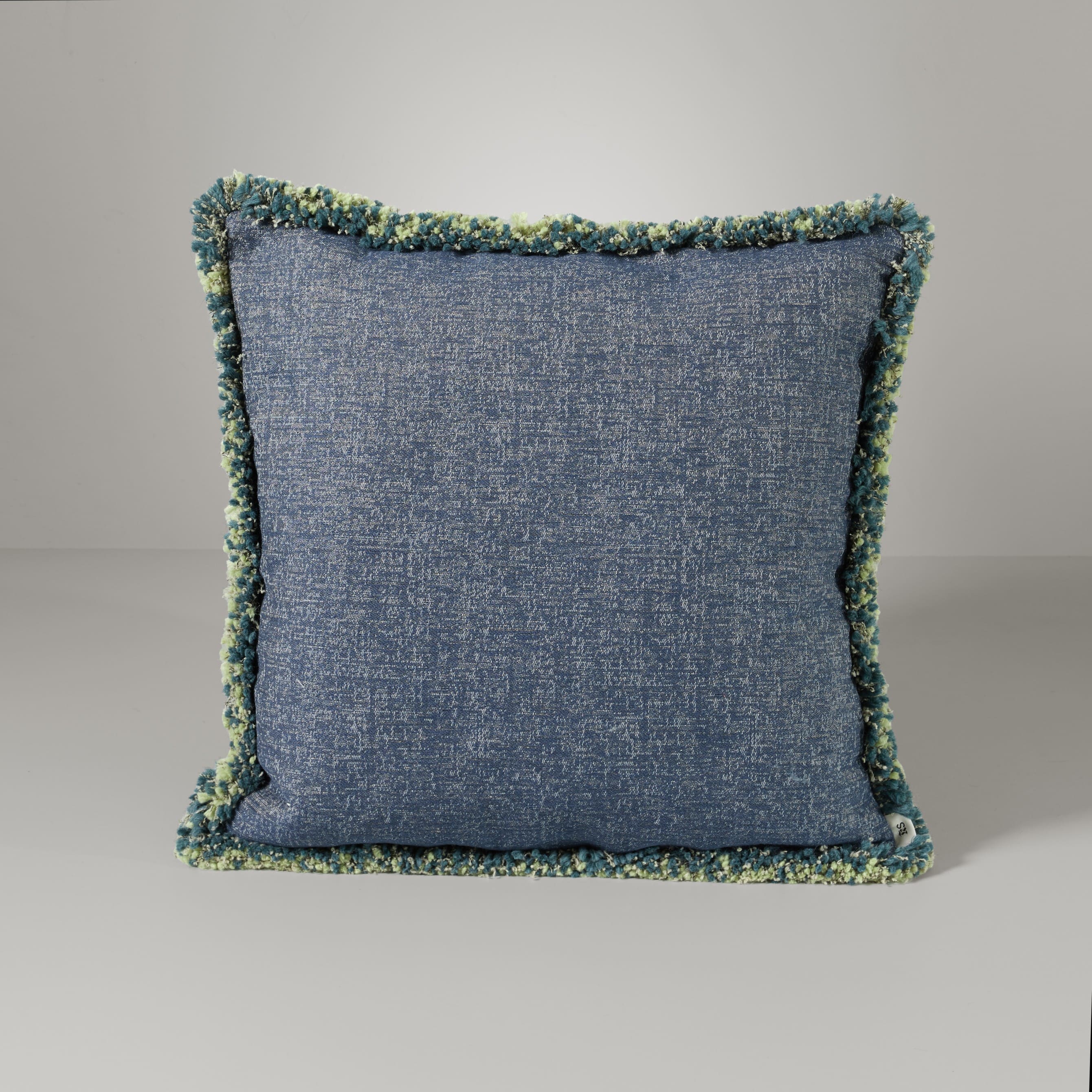 Audrey denim fringe cushion, 50X50, blue