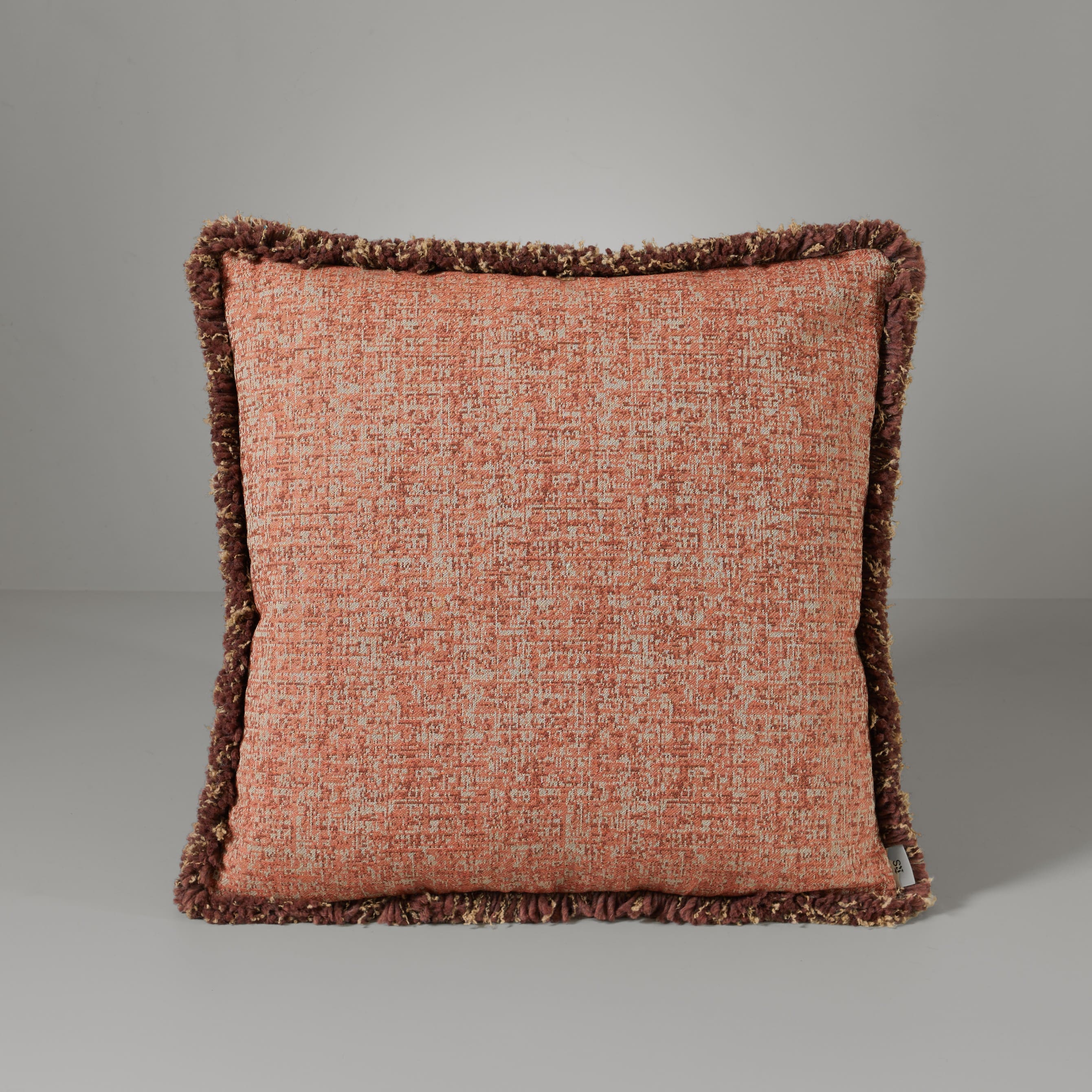 Audrey denim fringe cushion, 50X50, red
