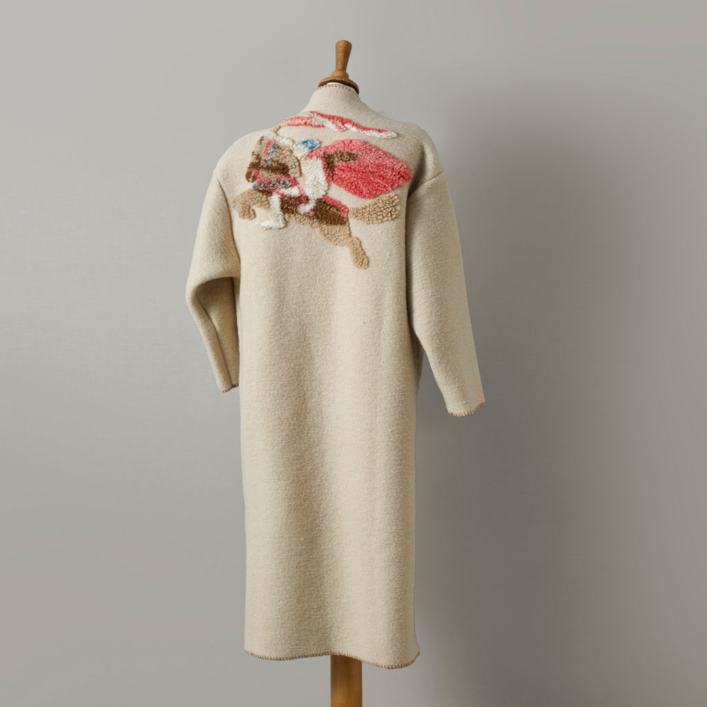 GM horse, wool cardigan