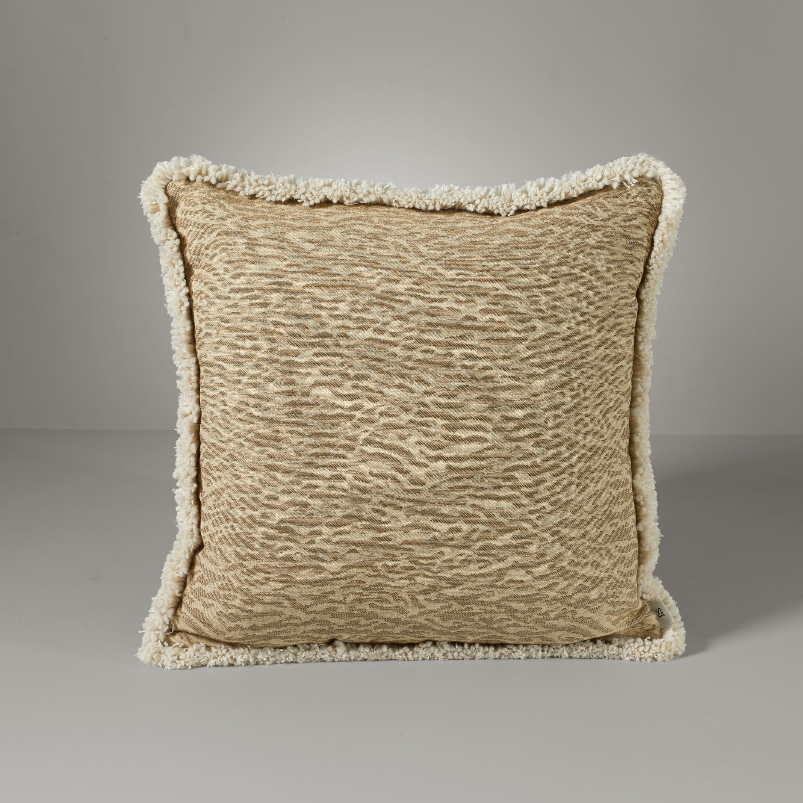 Agnes fringe cushion, 50X50, beige