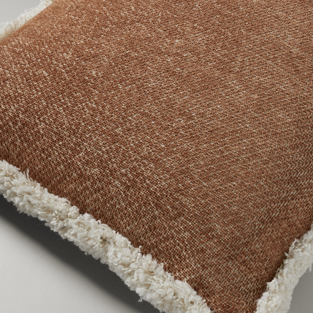 Ari chenille fringe cushion, 50X50, ruby rust