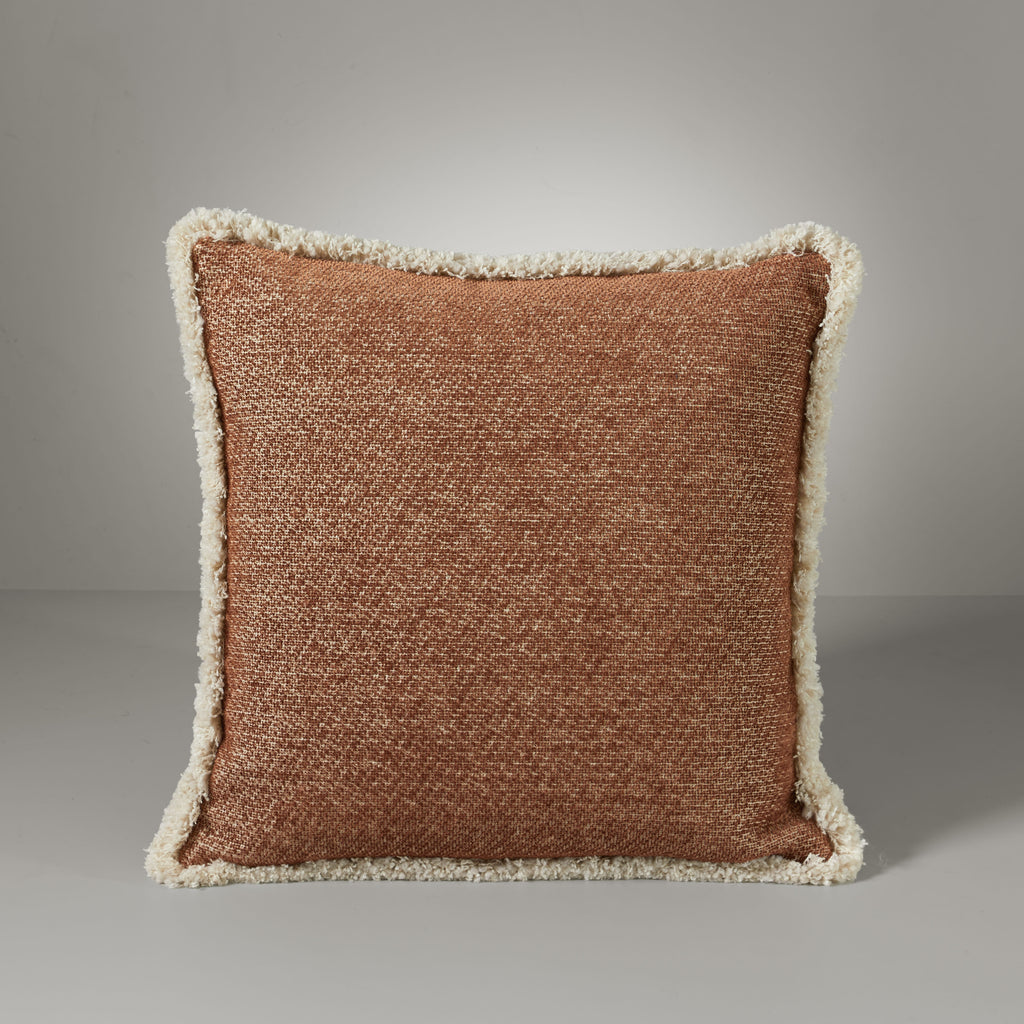 Ari chenille fringe cushion, 50X50, ruby rust