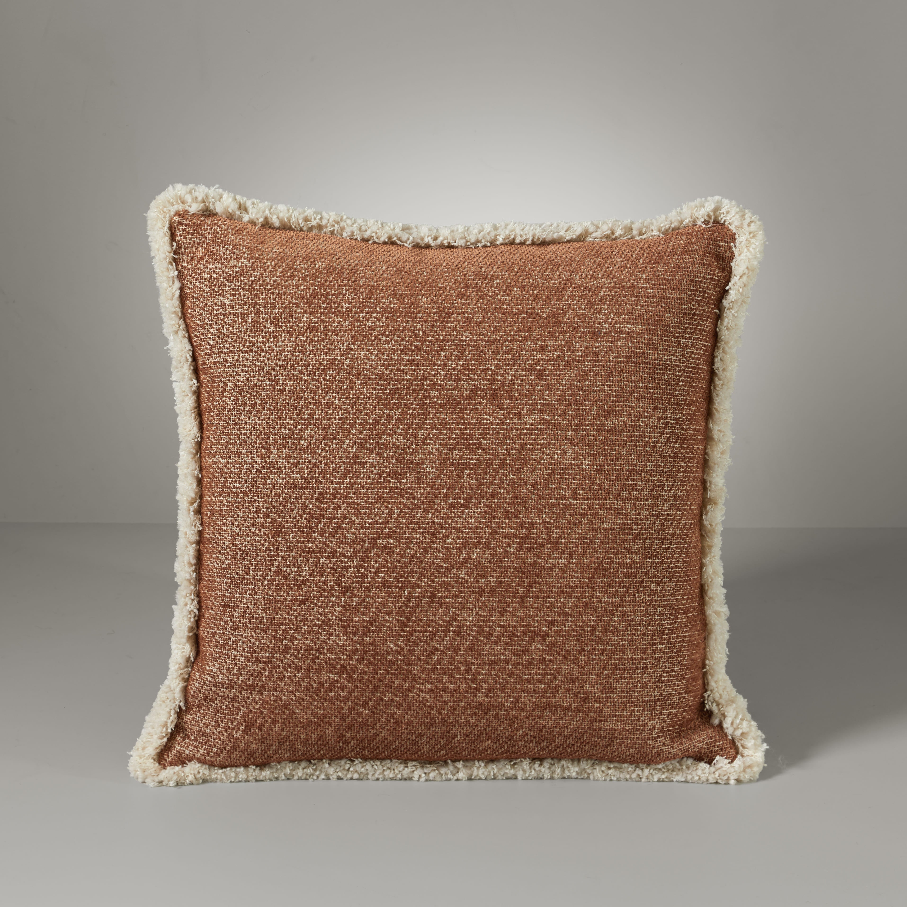 Ari chenille fringe cushion, 50X50, ruby rust