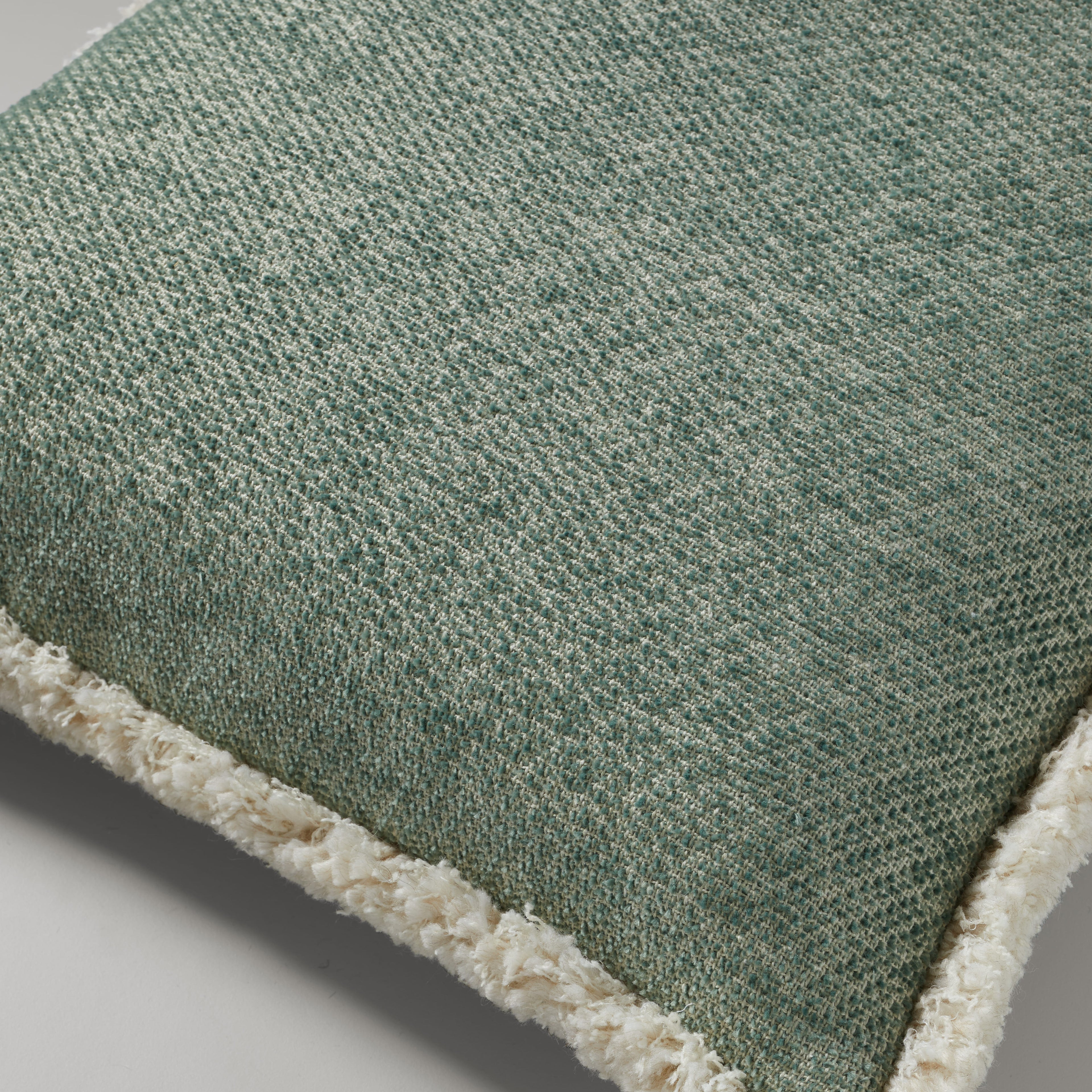 Ari chenille fringe cushion, 50X50, soft green