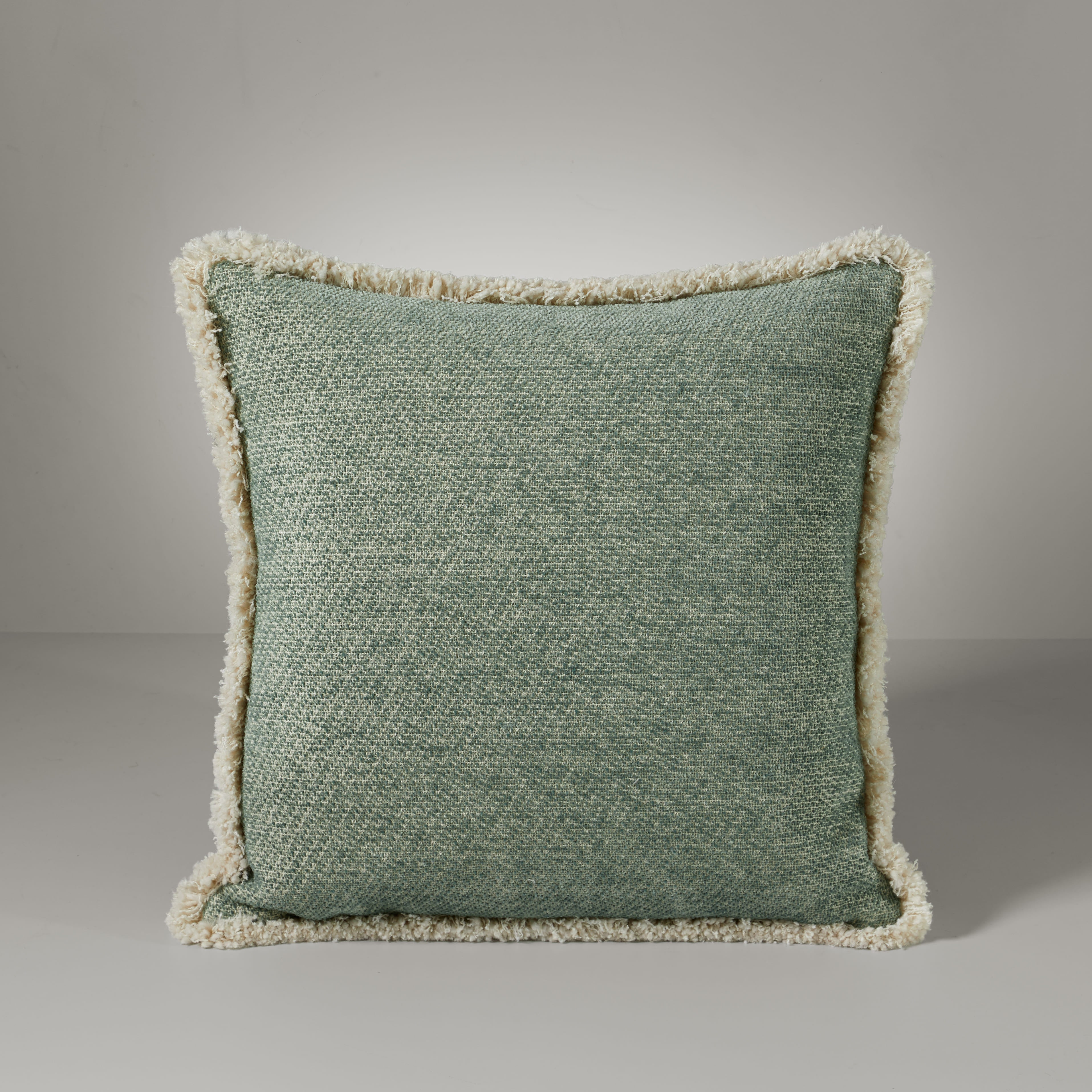 Ari chenille fringe cushion, 50X50, soft green