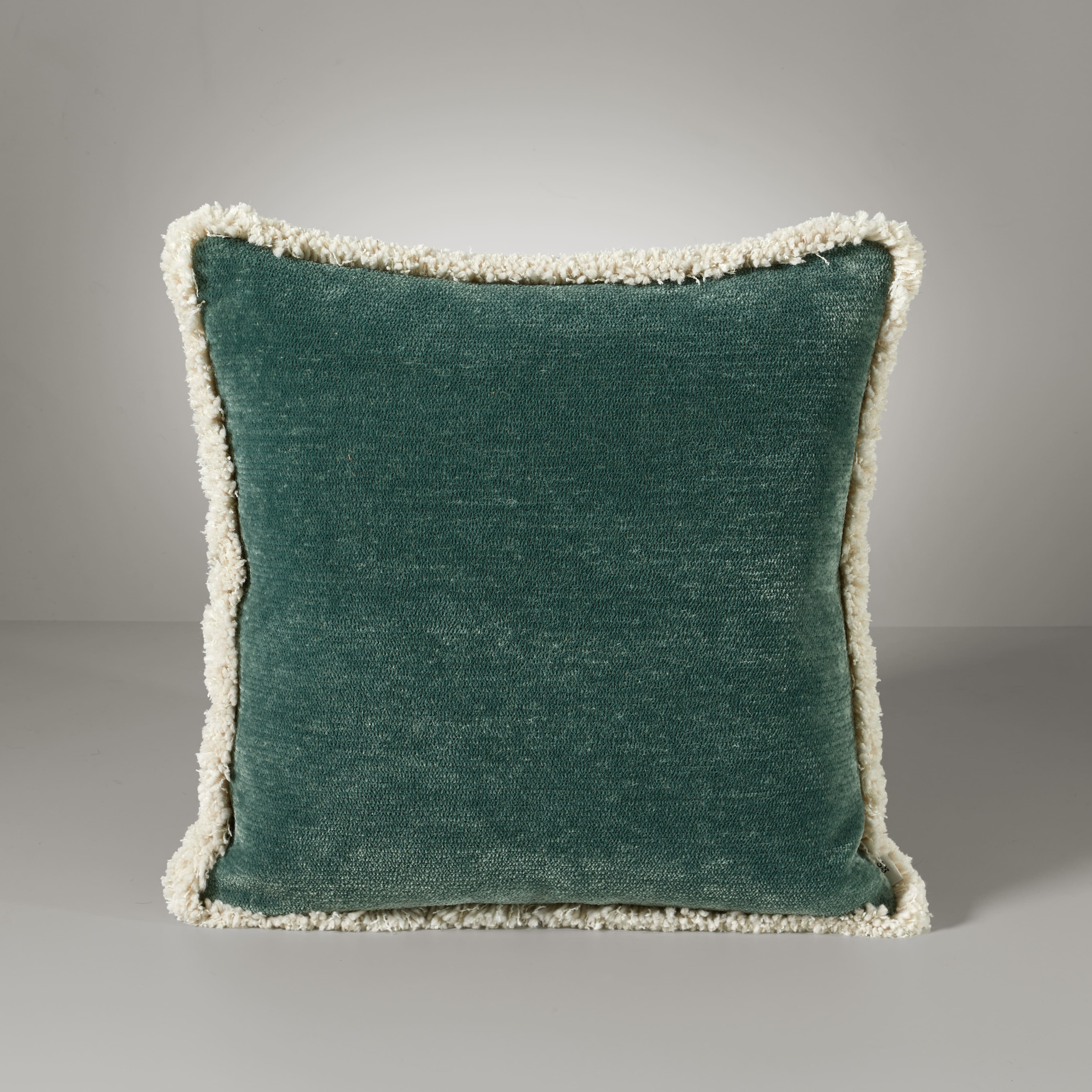 Ari chenille fringe cushion, 50X50, soft green