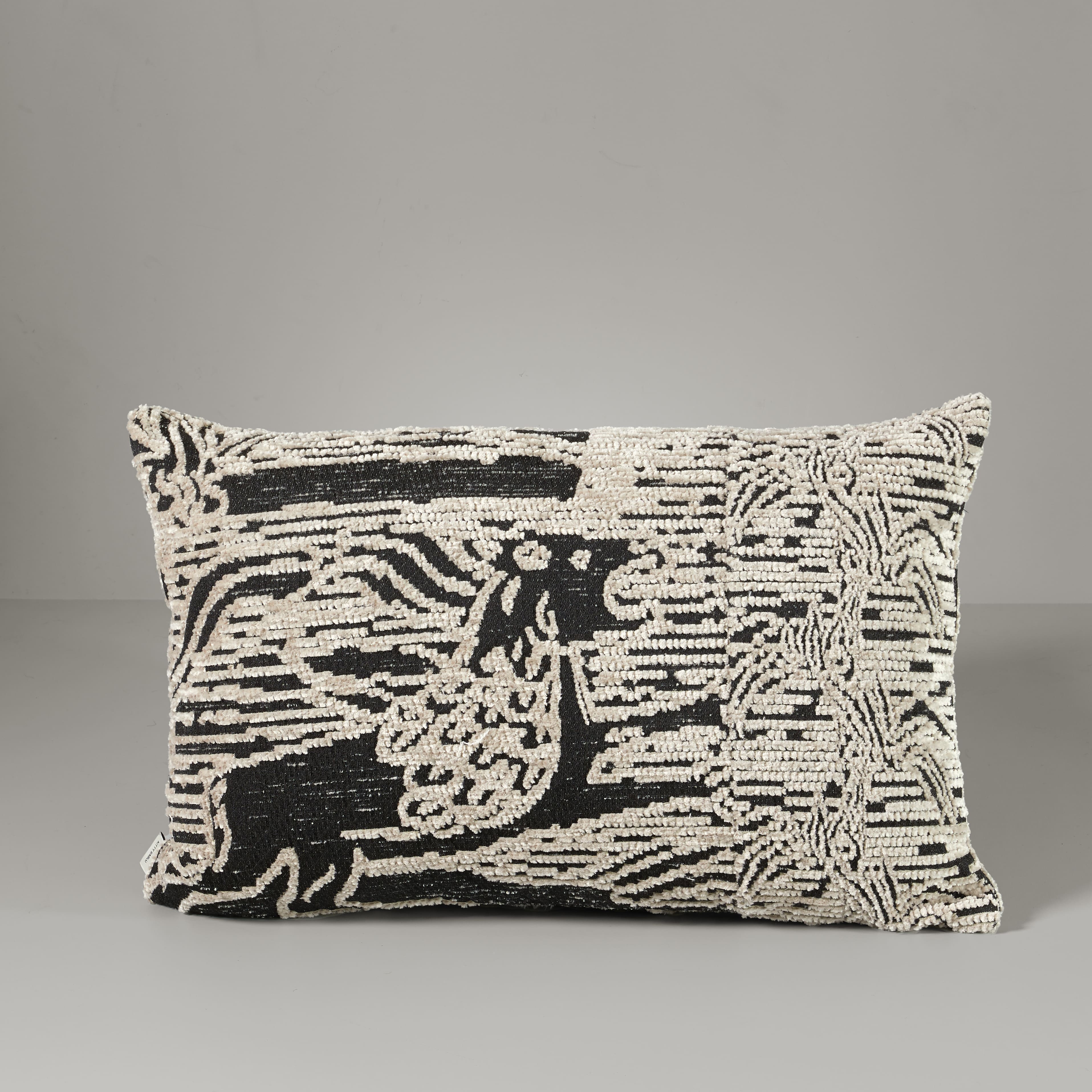 GM lion cushion-front/back, 40X60, beige/brown