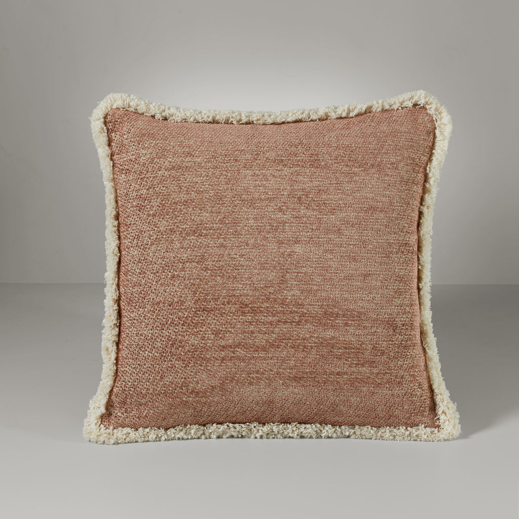 Ari chenille fringe cushion, 50X50, vintage pink
