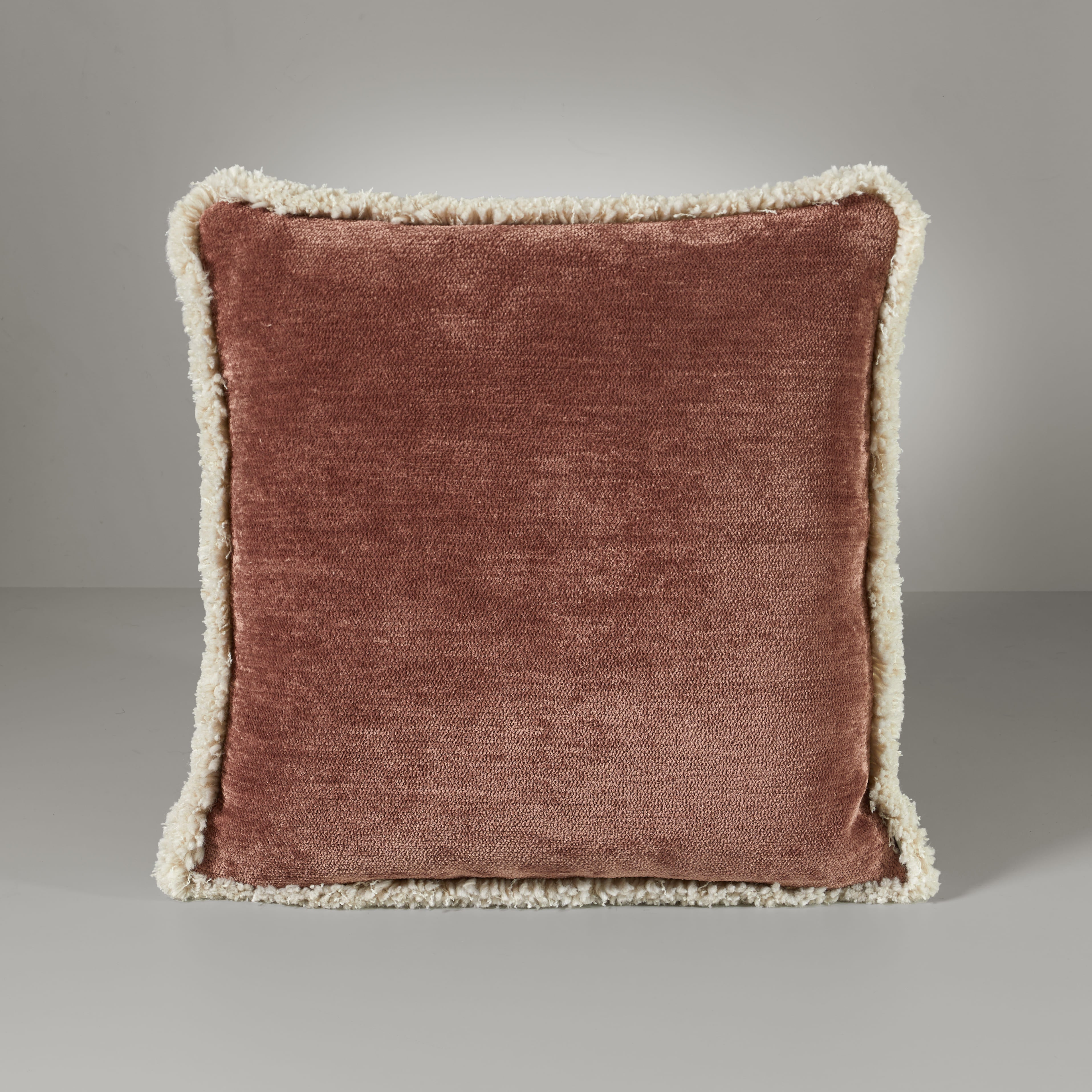 Ari chenille fringe cushion, 50X50, vintage pink