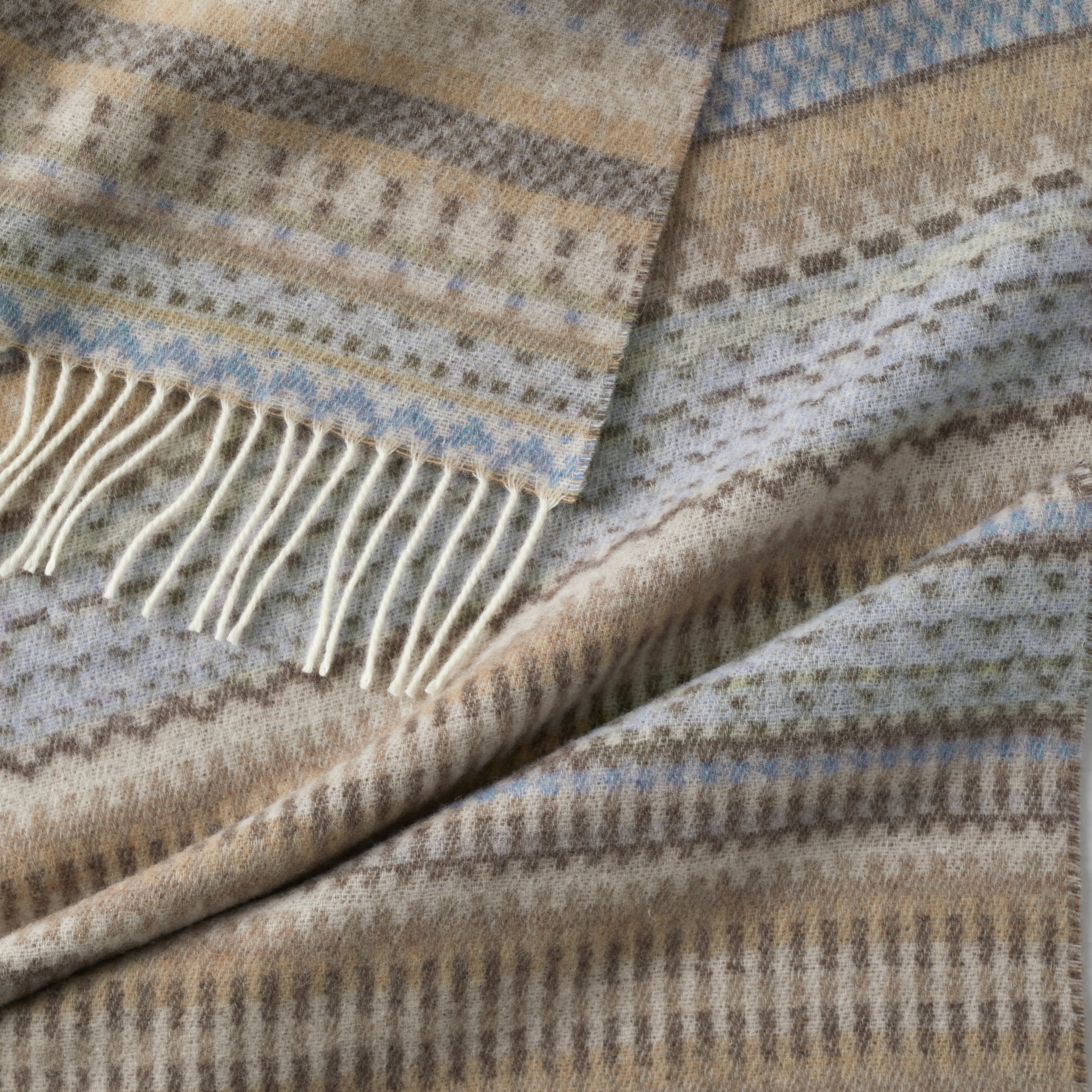 Alana heritage  scarf, 42X190, beige/blue