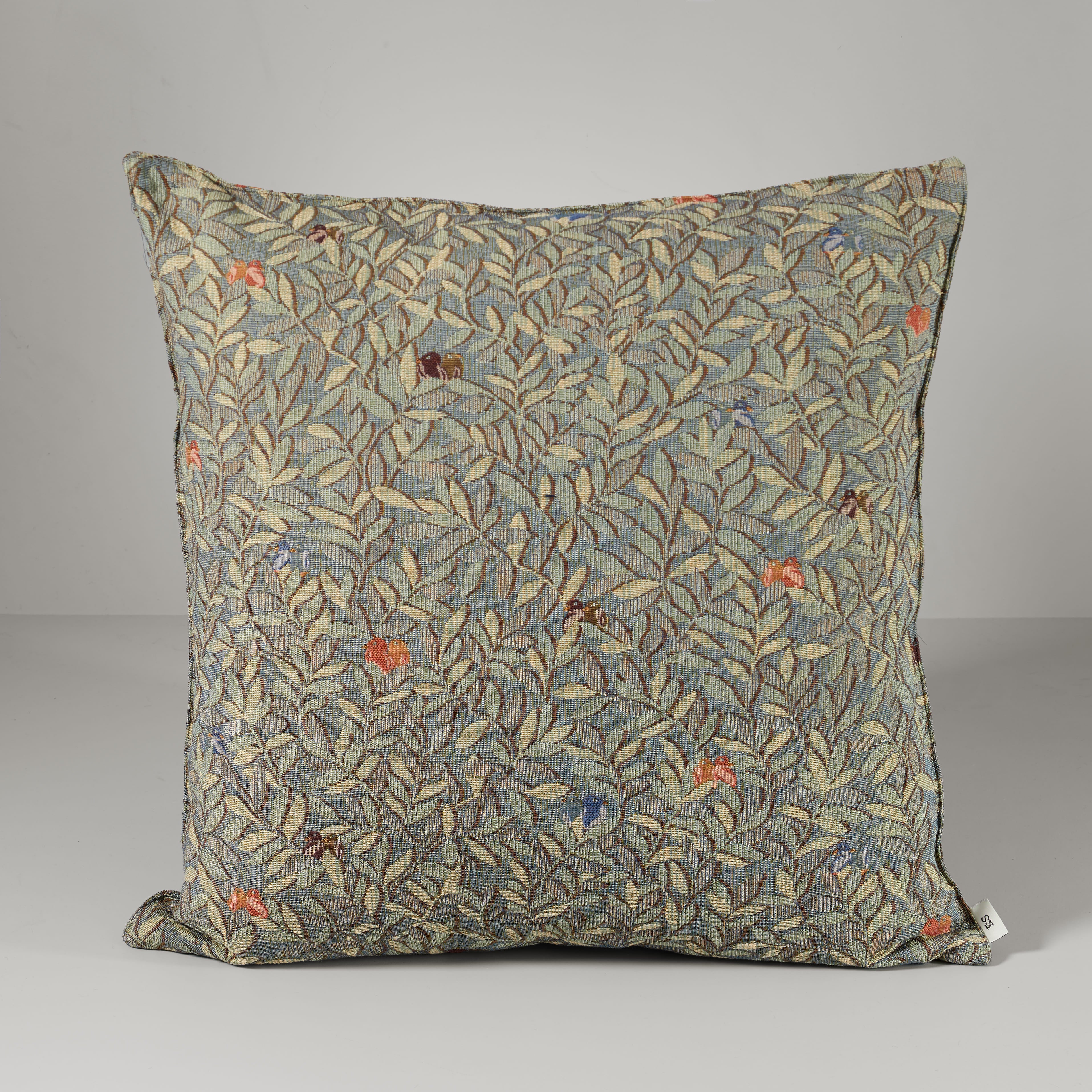 Aria birds cushion, green
