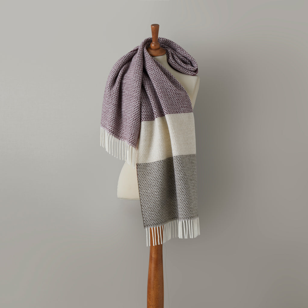 Aira scarf, 42X190, brown/burgundy