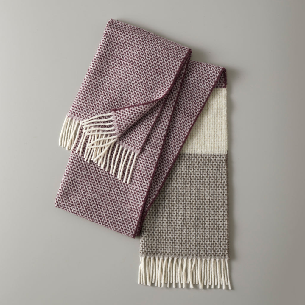 Aira scarf, 42X190, brown/burgundy