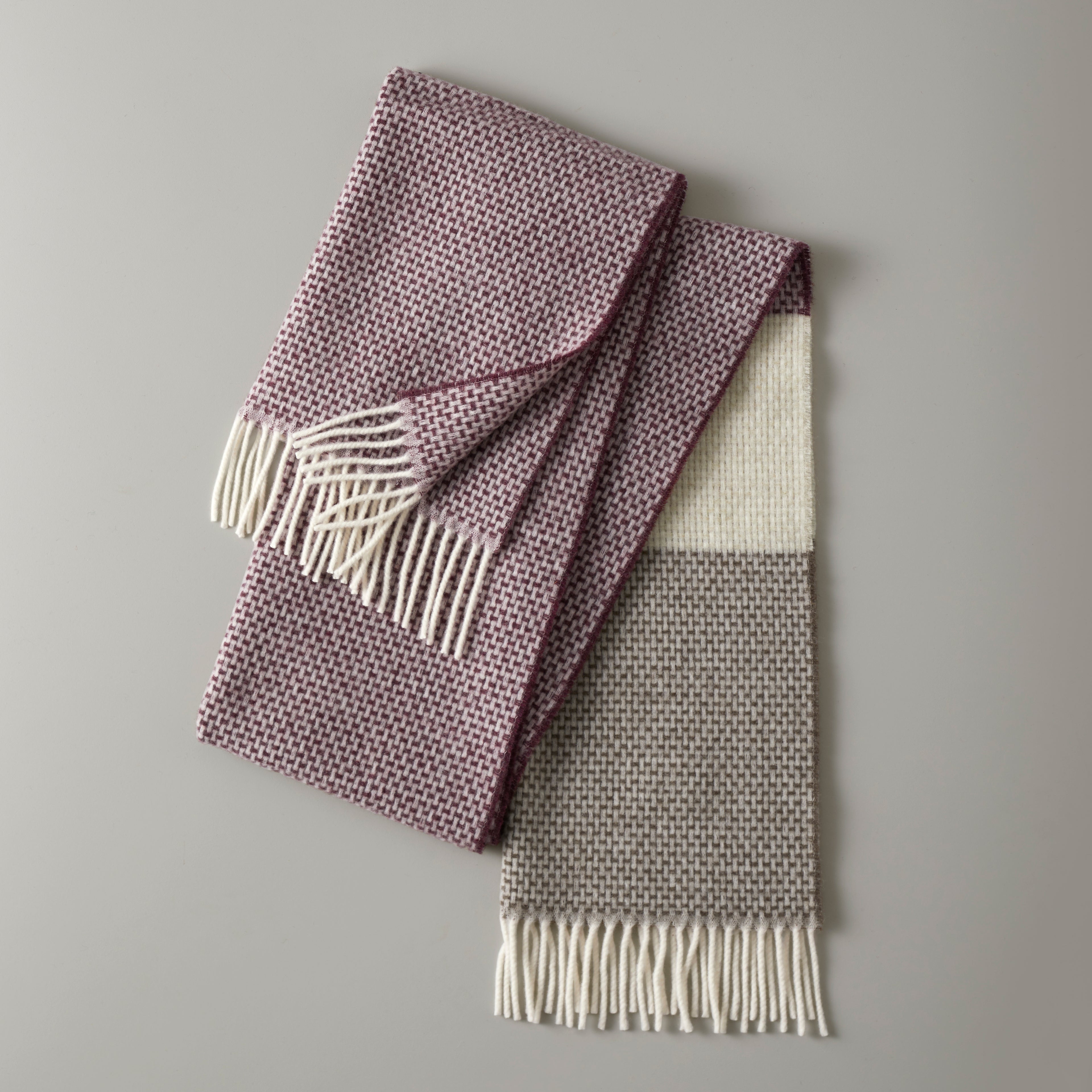 Aira scarf, 42X190, brown/burgundy