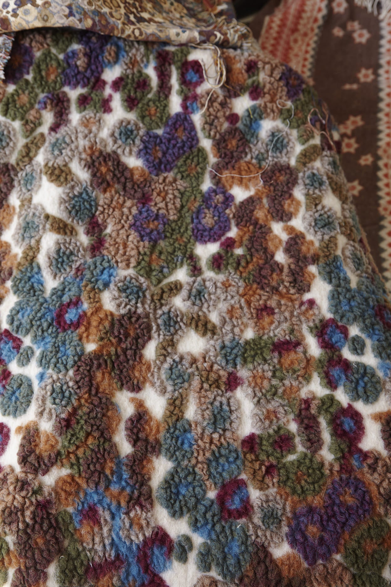 Aurora flowers, wool  throw, 150X190, multi