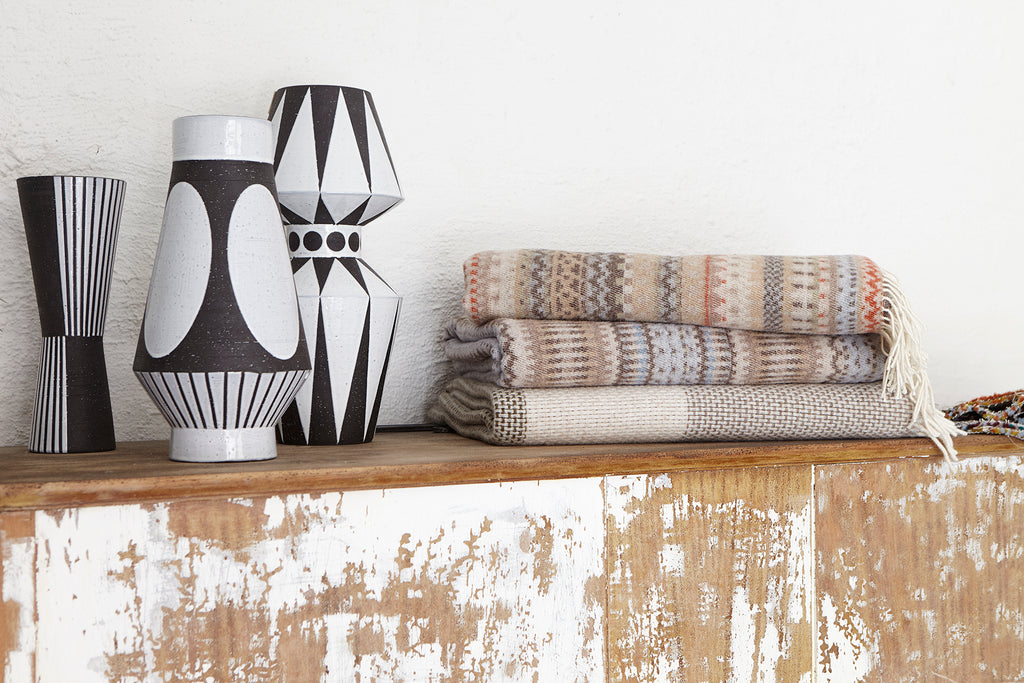 Alana heritage throw, 130X190, beige/blue