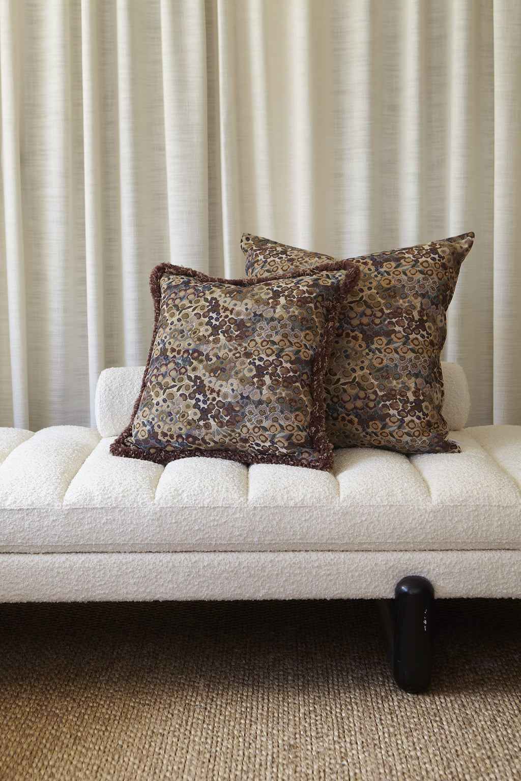 Alethe flower fringe cushion, multi