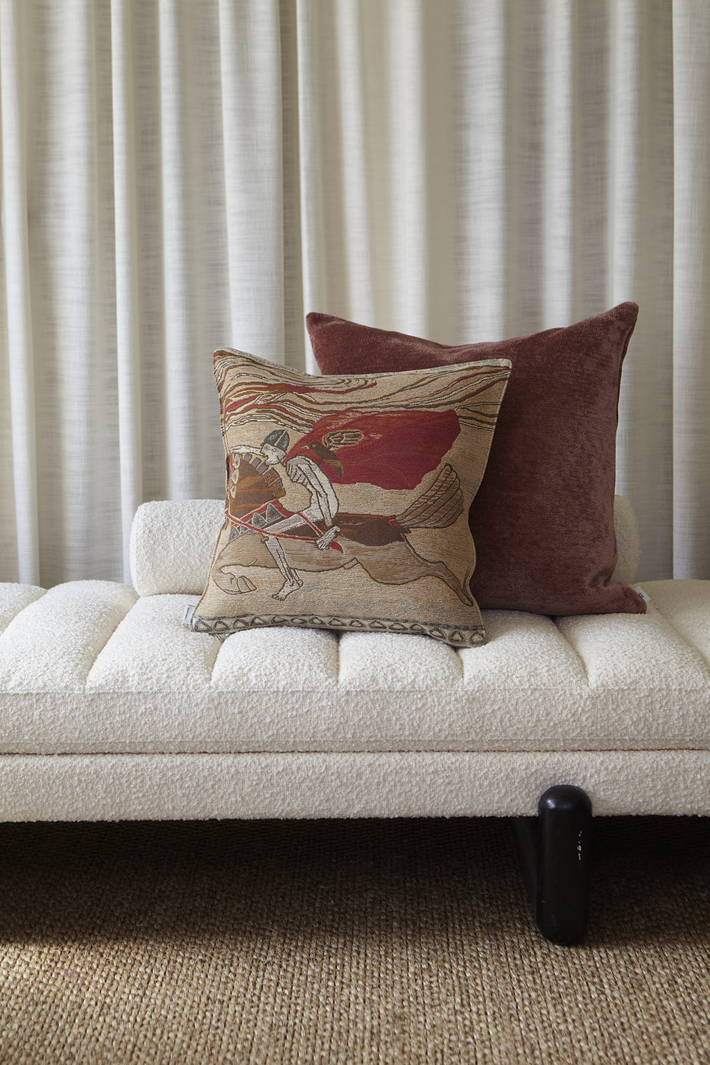 Ari chenille cushion, 60X60, vintage pink