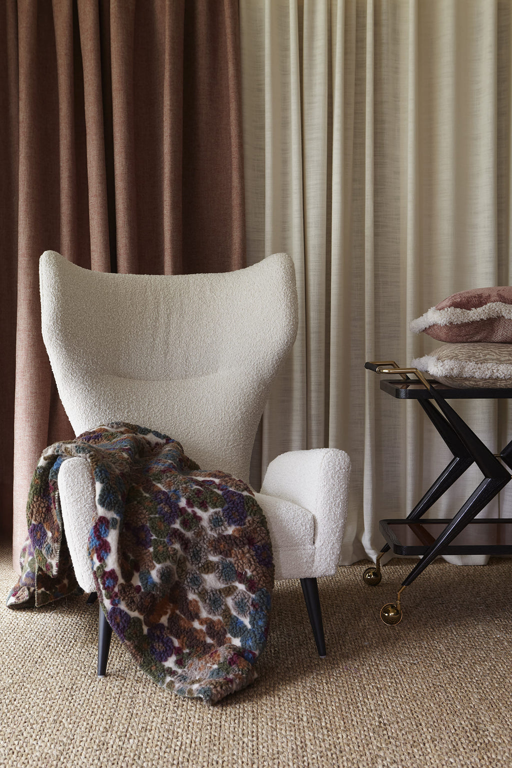 Aurora flowers, wool  throw, 150X190, multi