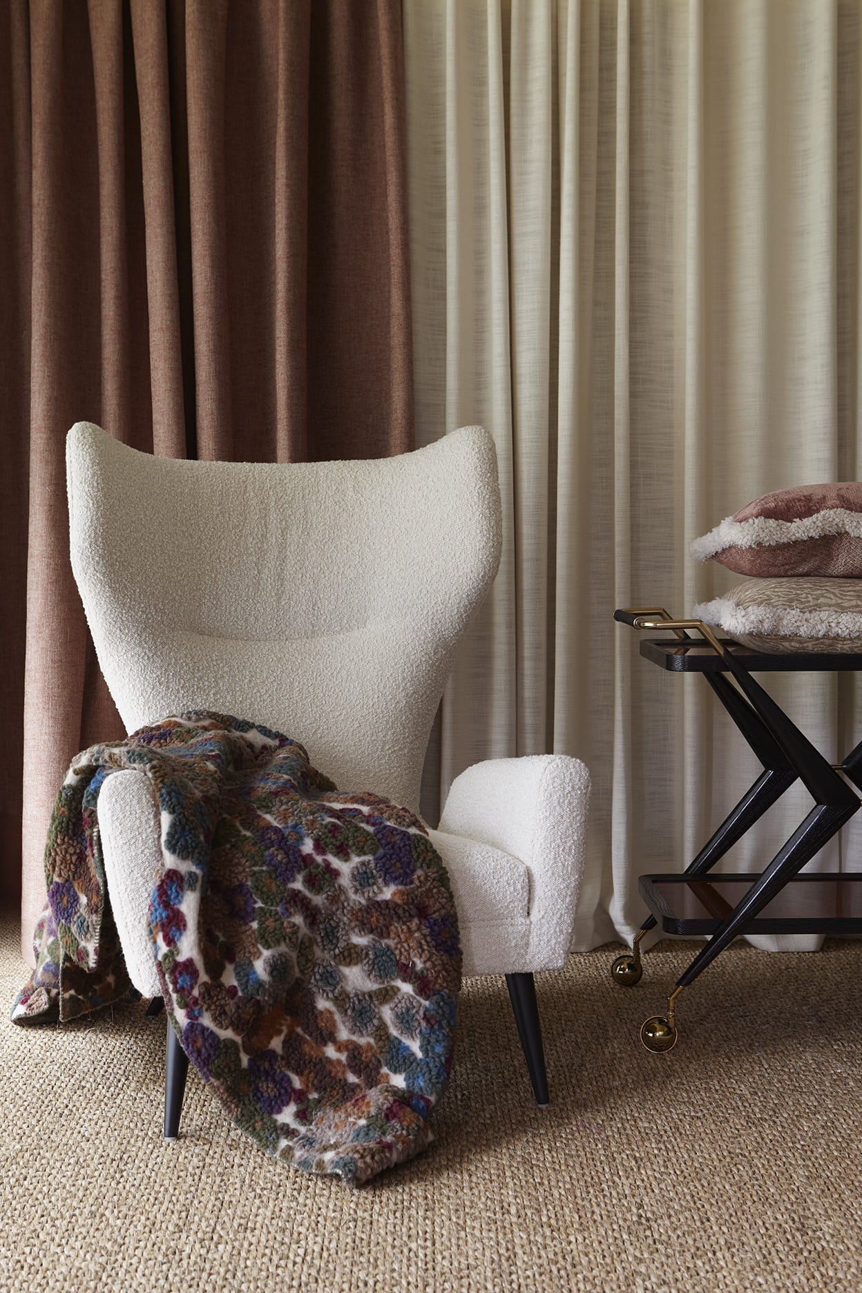 Aurora flowers, wool  throw, 150X190, multi