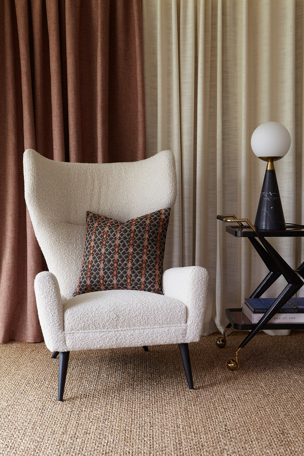 Anniken stripe cushion, brown/rust