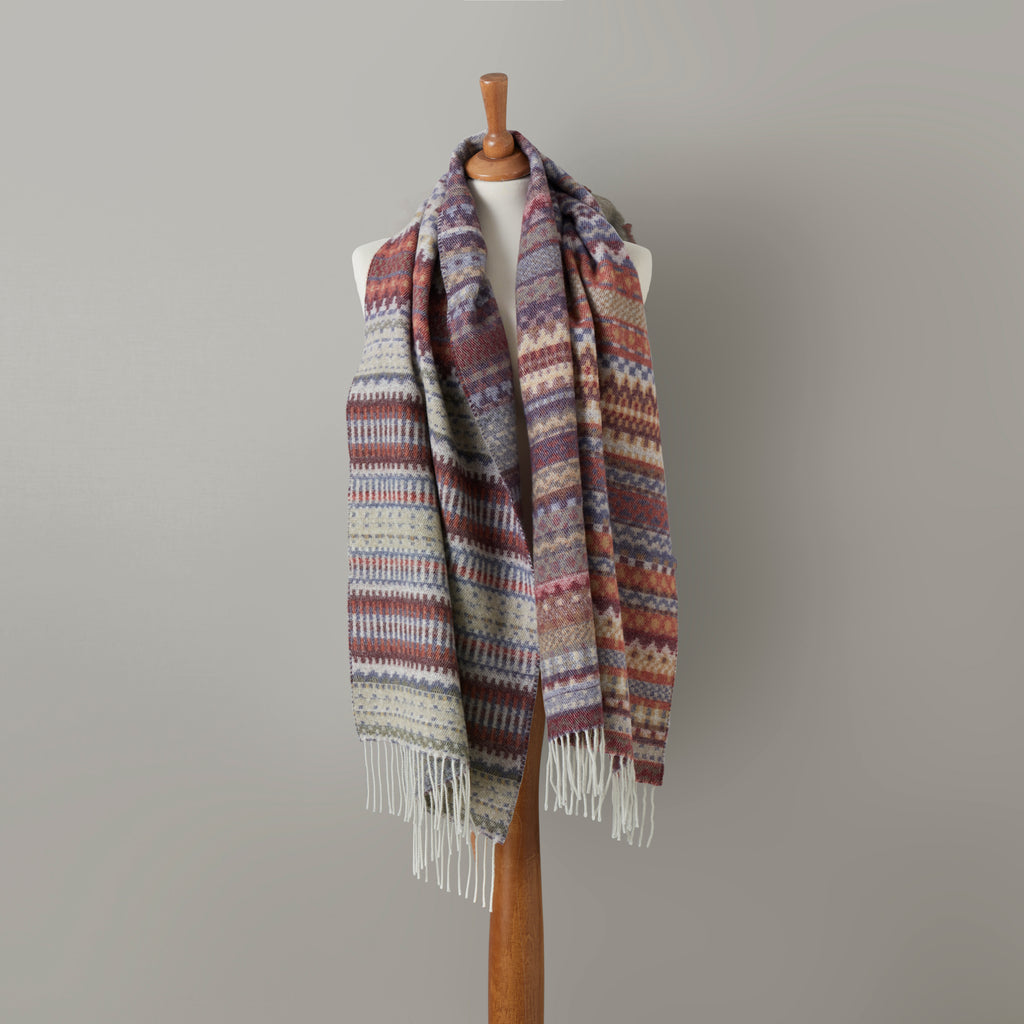 Alana heritage  scarf, 42X190, multi dark
