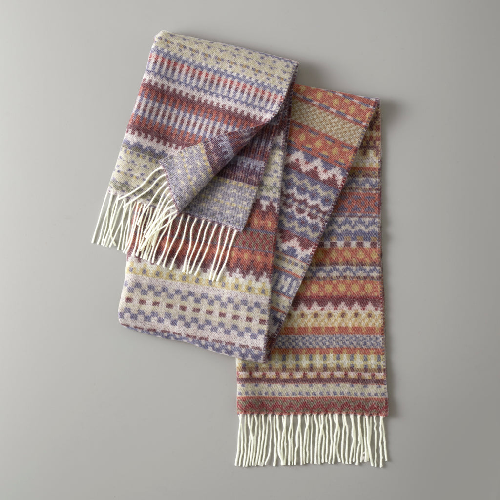 Alana heritage  scarf, 42X190, multi dark