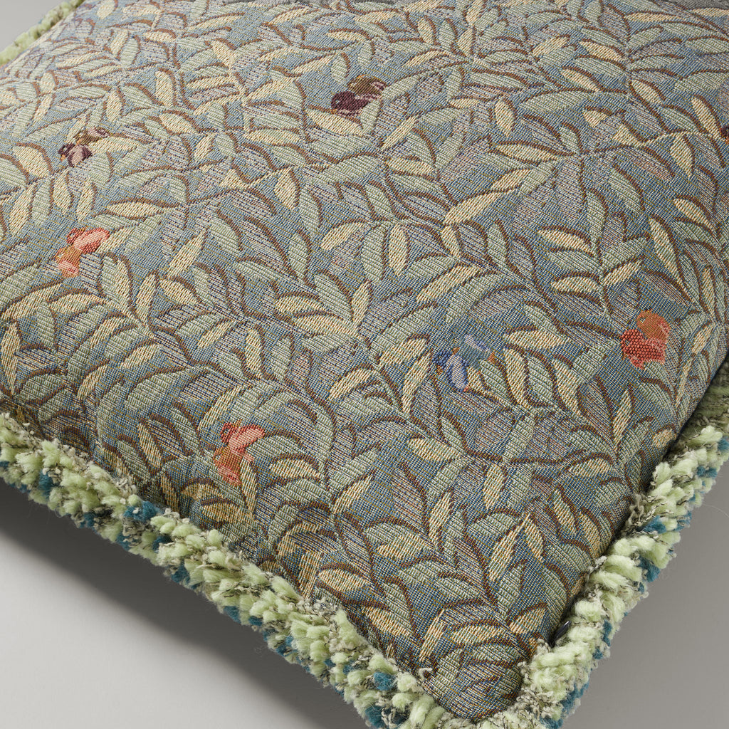 Aria birds fringe cushion, 50X50, green