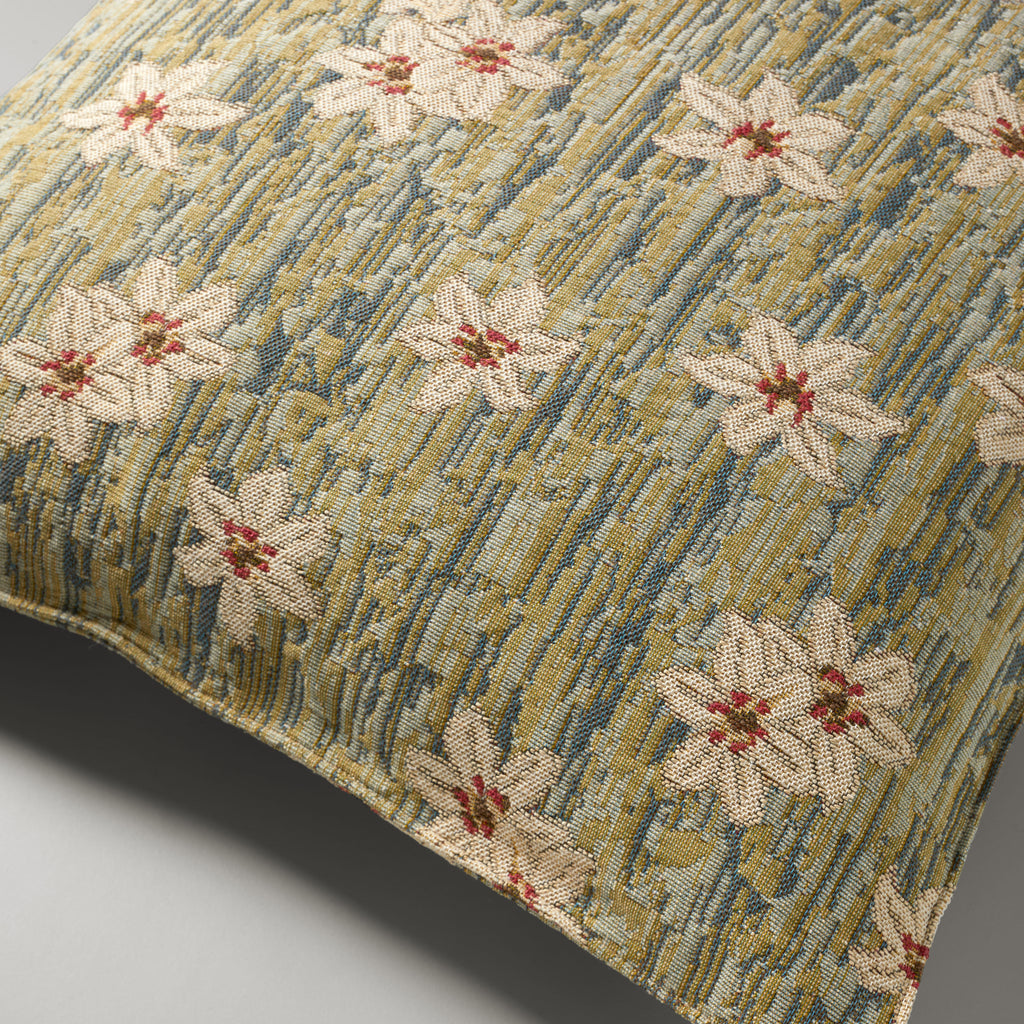 Annie flowers cushion, 50X50, green