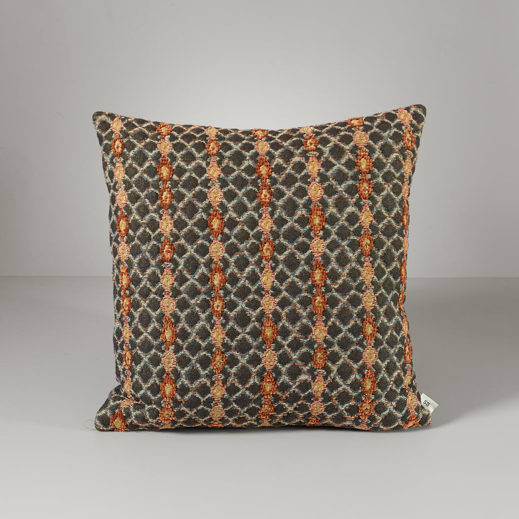 Anniken stripe cushion, brown/rust