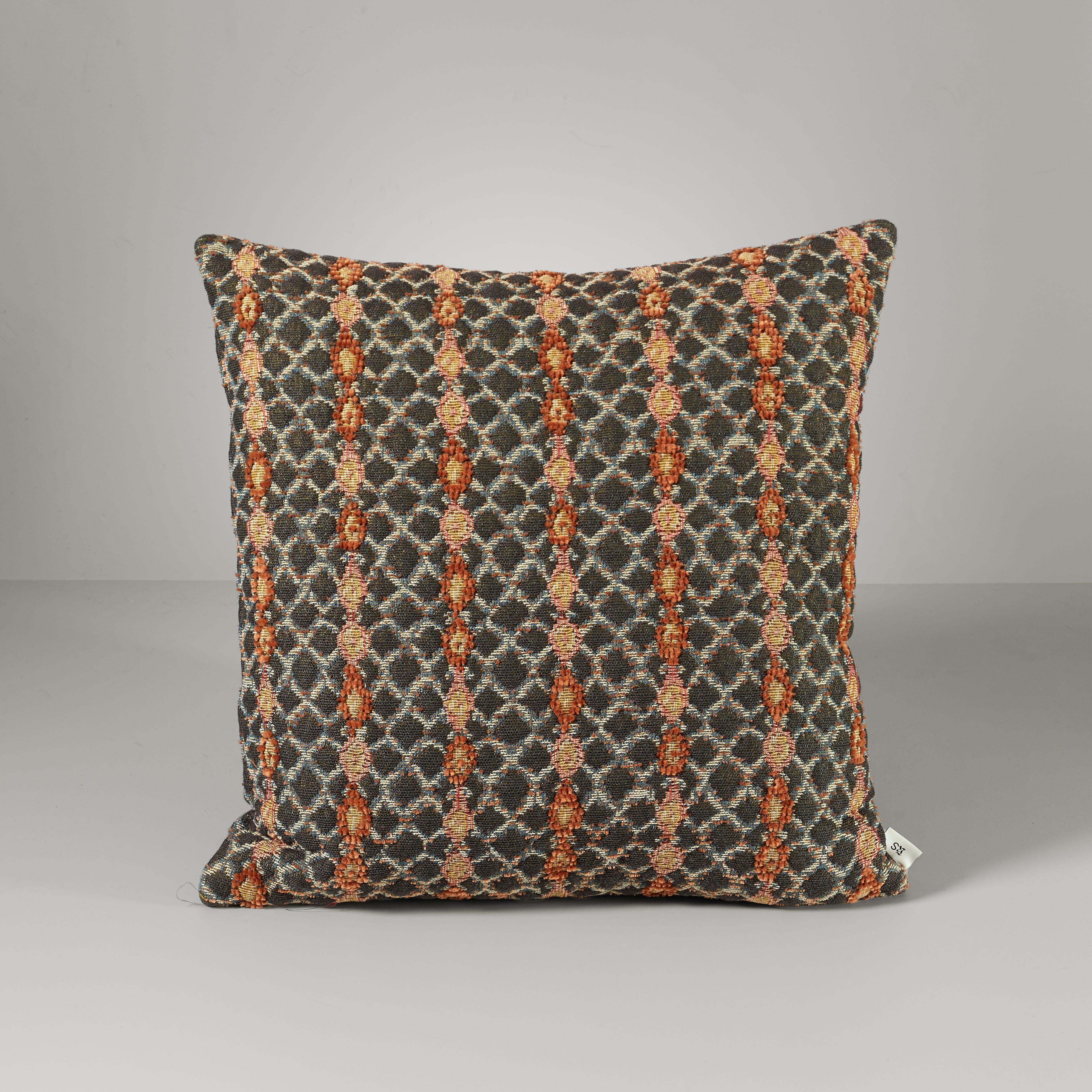Anniken stripe cushion, brown/rust