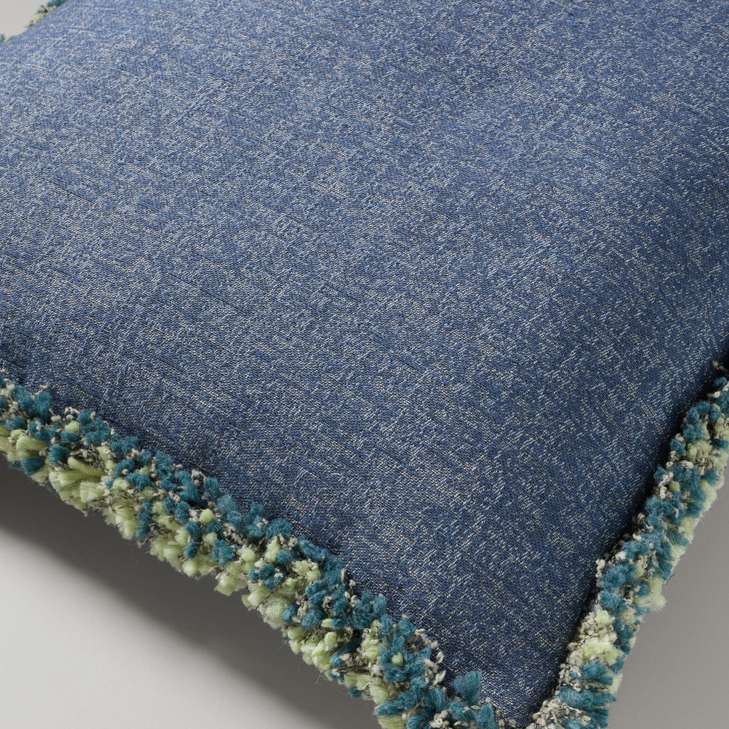Audrey denim fringe cushion, 50X50, blue