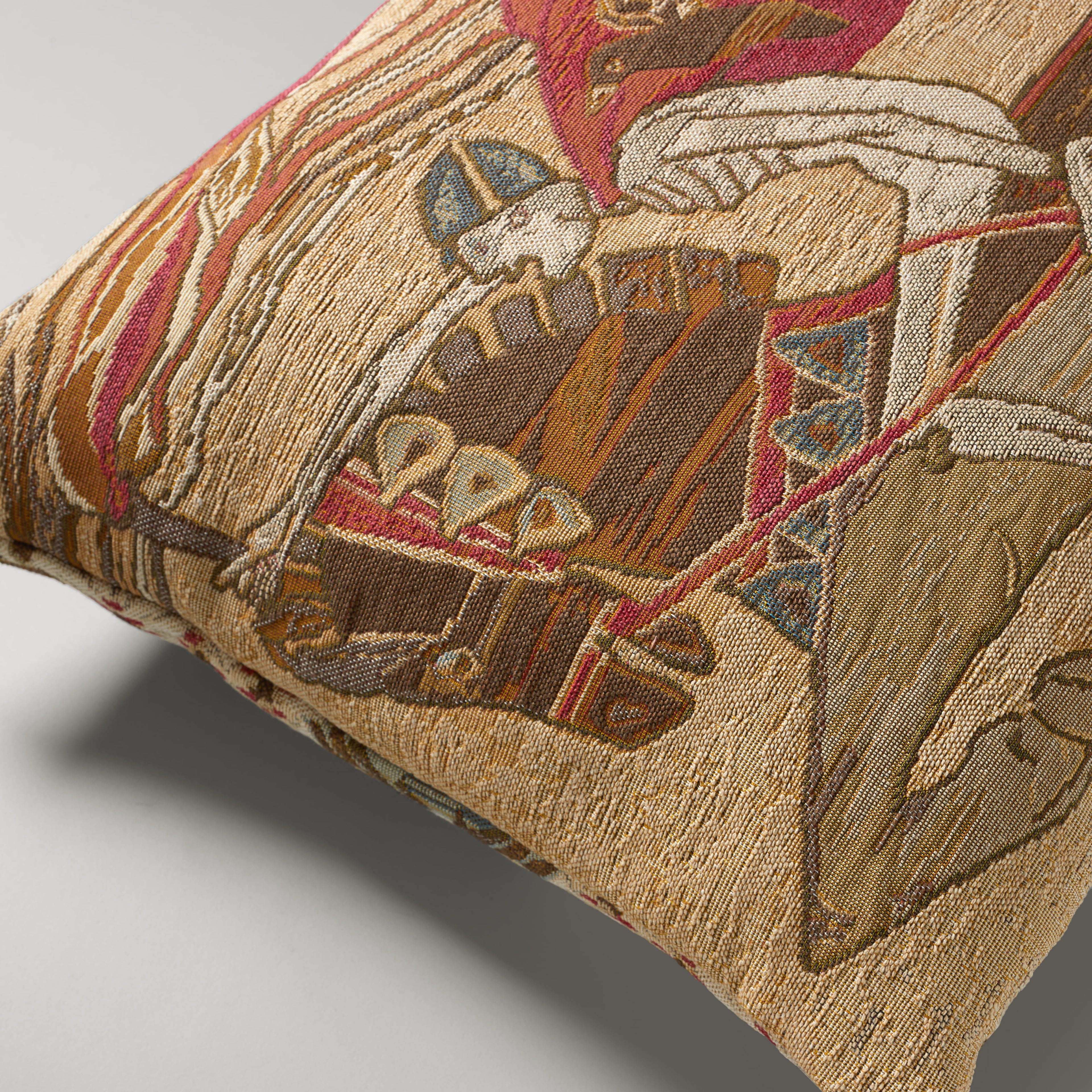 GM horse cushion, 40X60, beige/coral