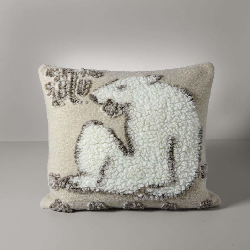 GM bear, wool cushion, 50X50, beige