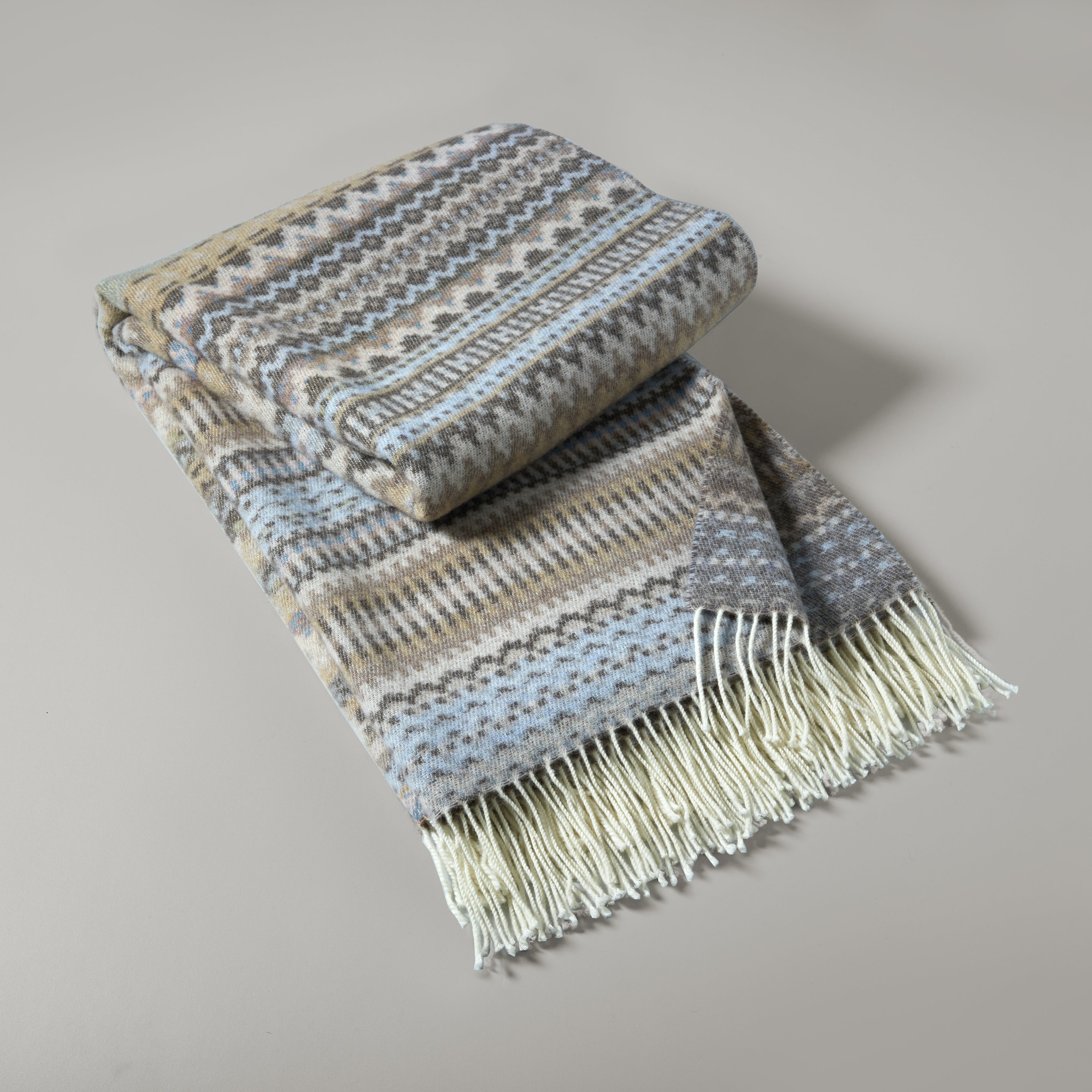 Alana heritage throw, 130X190, beige/blue