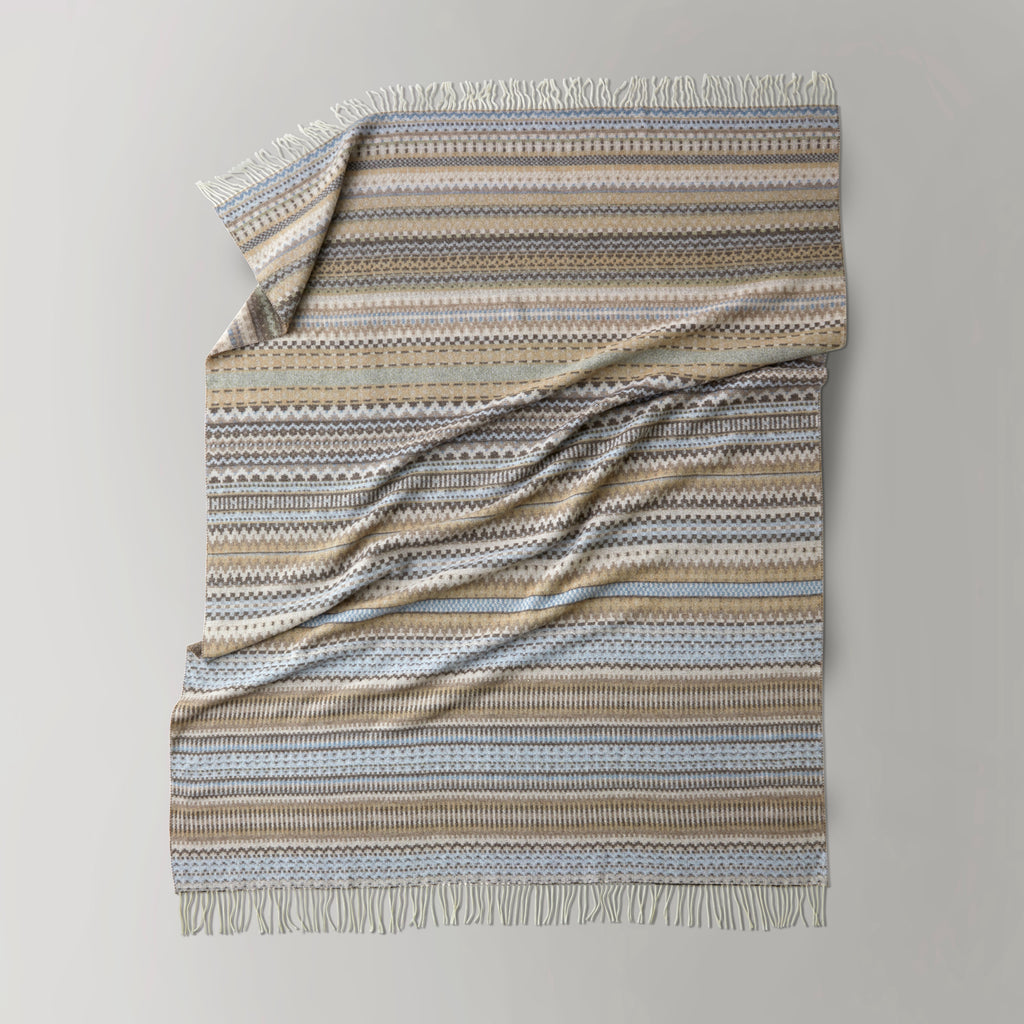 Alana heritage throw, 130X190, beige/blue