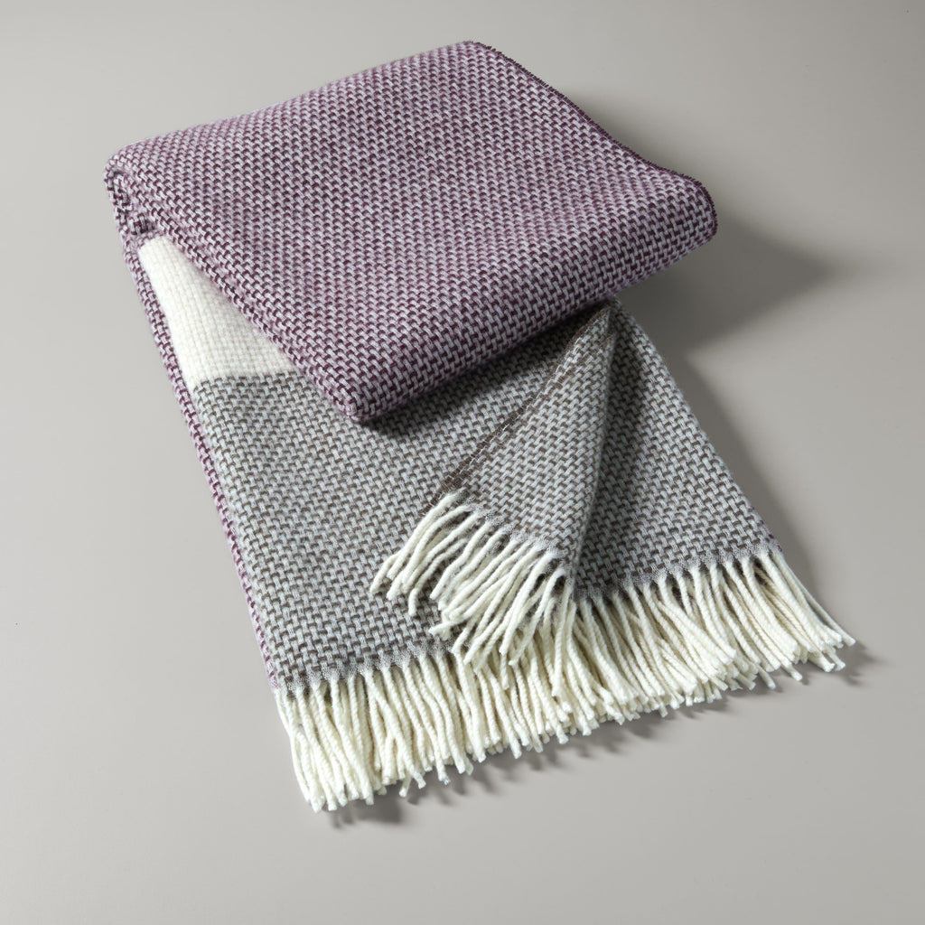 Aira throw, 130X190, brown/burgundy