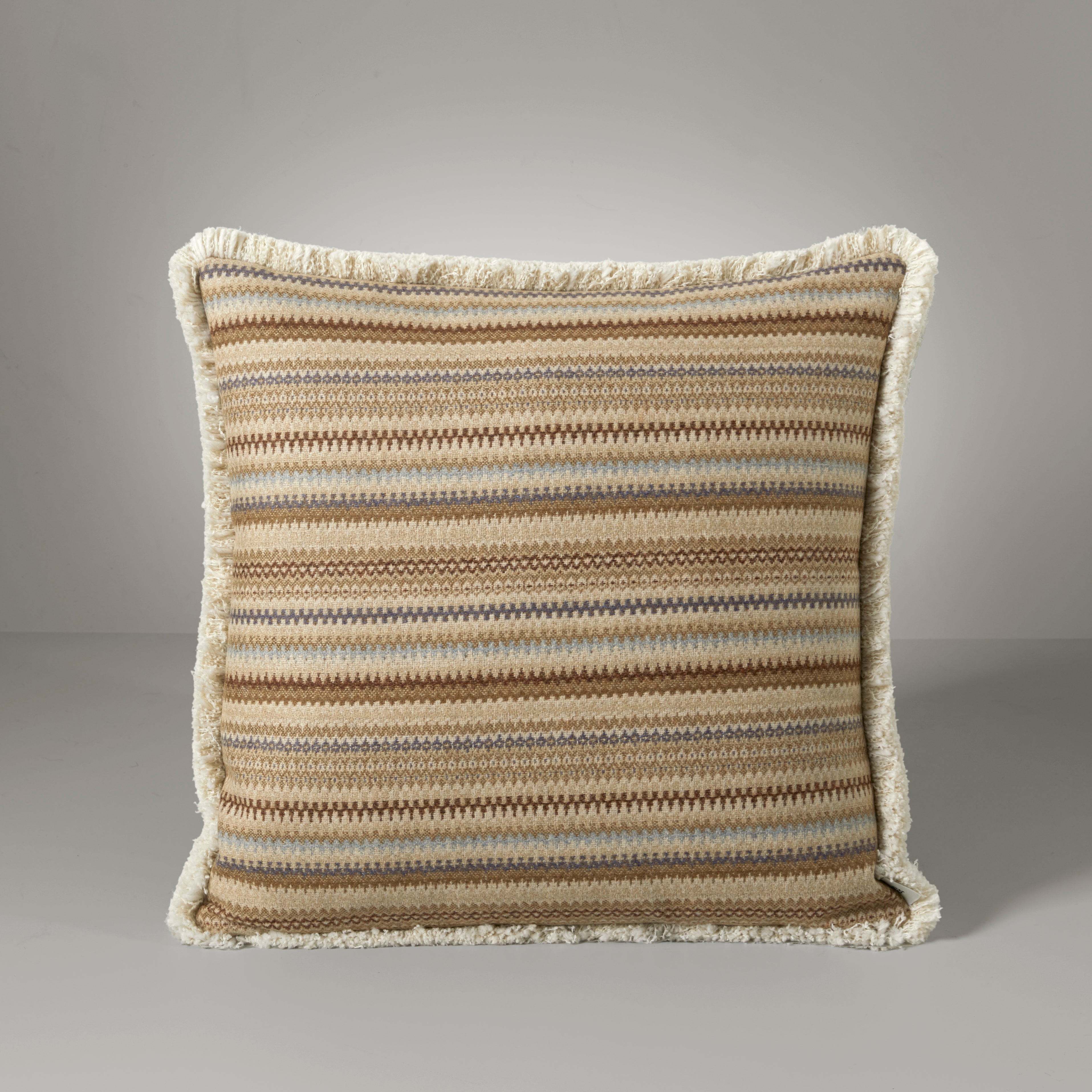 Archie re-wool  fringe cushion, 50X50, multi