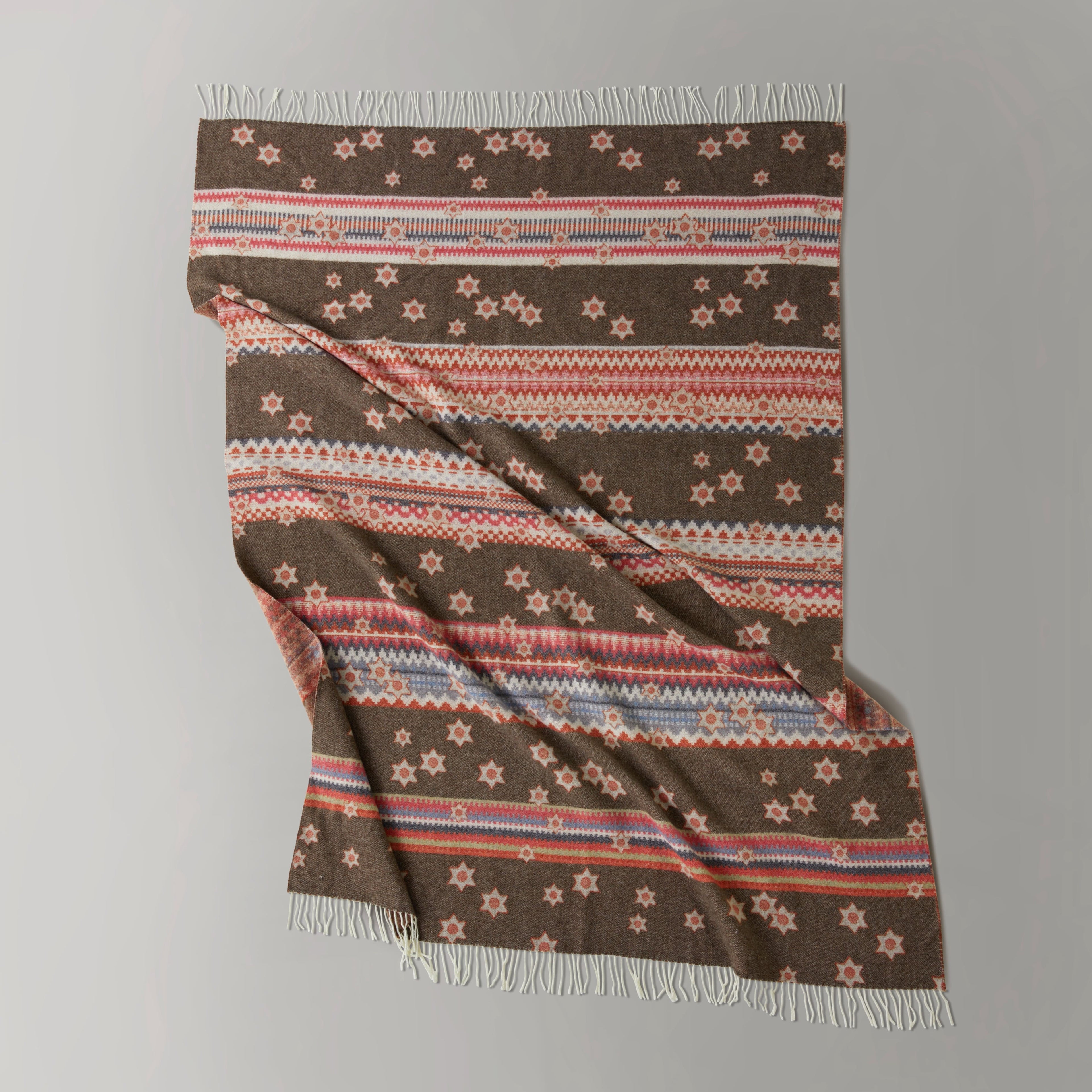 Archive flowers throw, 130X190, brown/multi