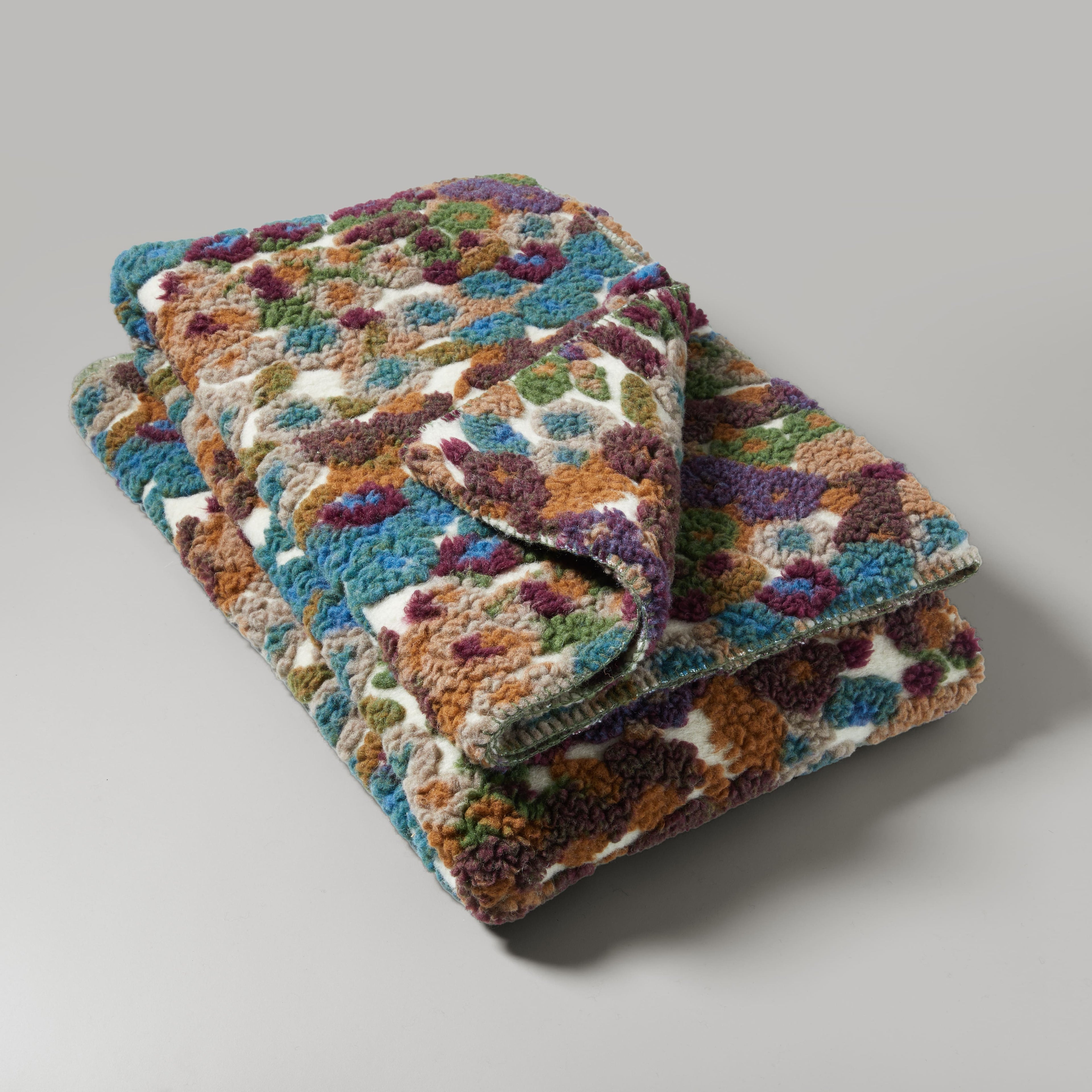 Aurora flowers, wool  throw, 150X190, multi