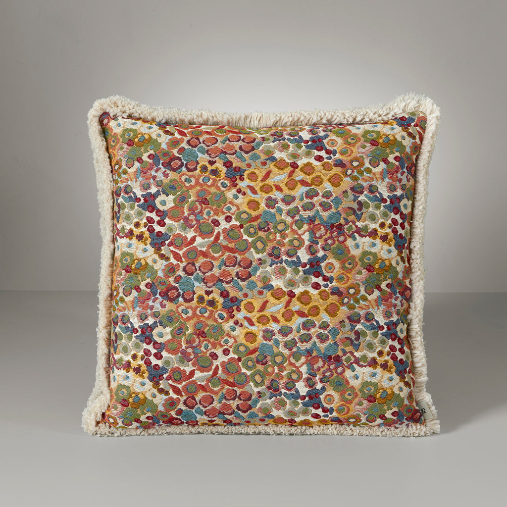 Alethe spring flower, fringe cushion