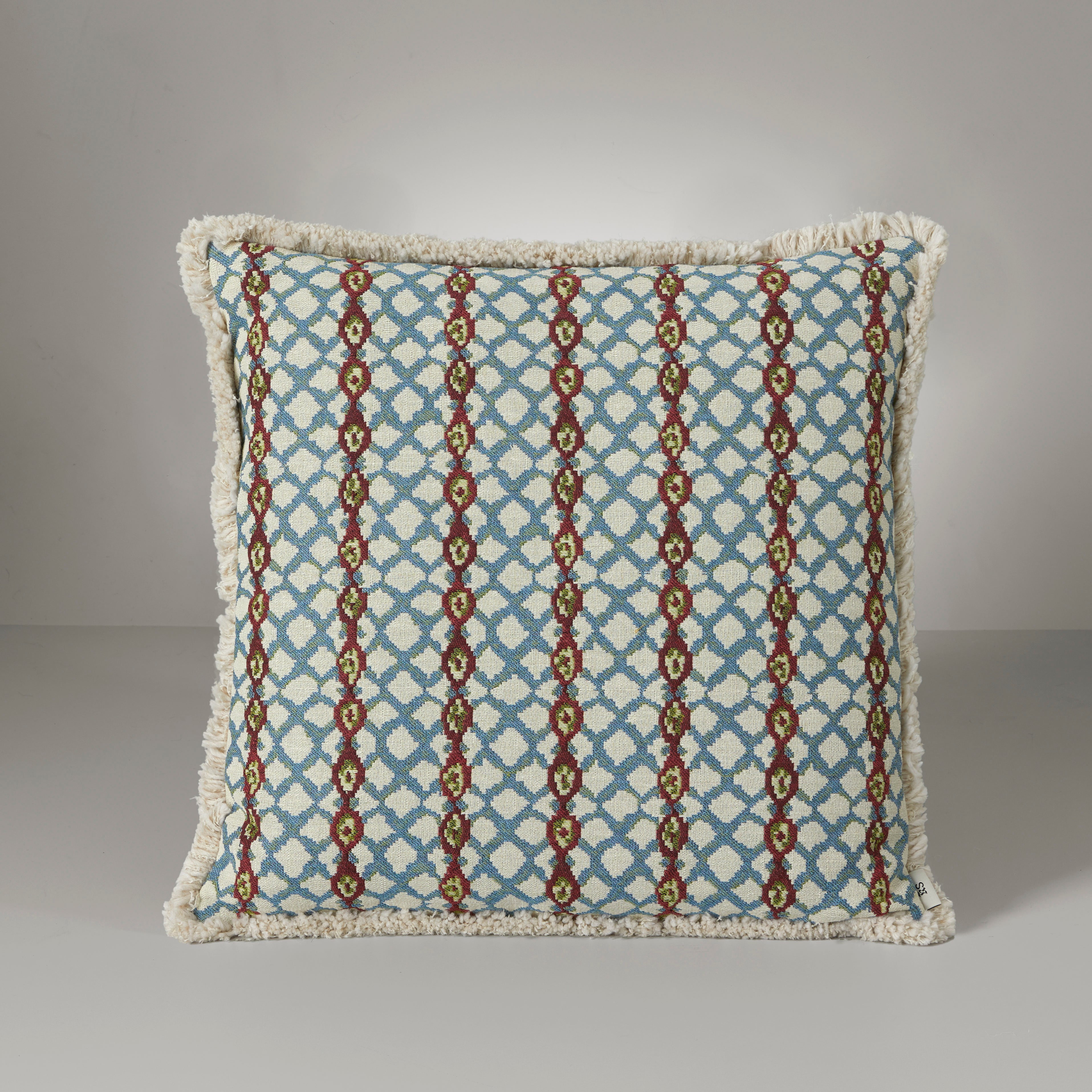 Anniken spring stripe, fringe ruby/blue