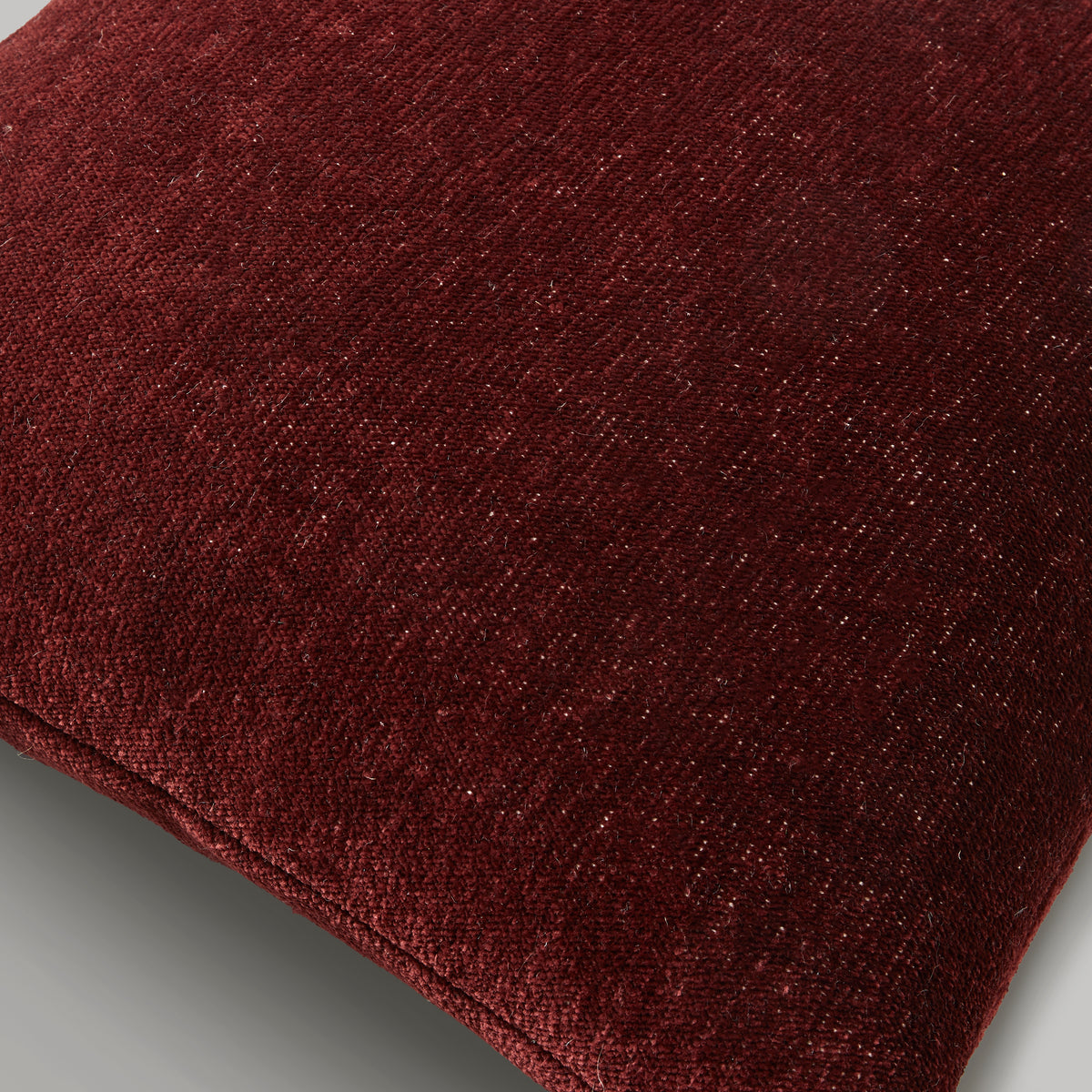 Ari chenille cushion, deep burgundy