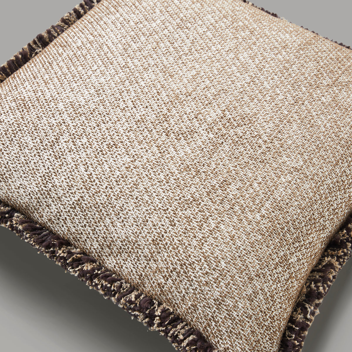 Ari chenille fringe cushion, 50X50, deep brown