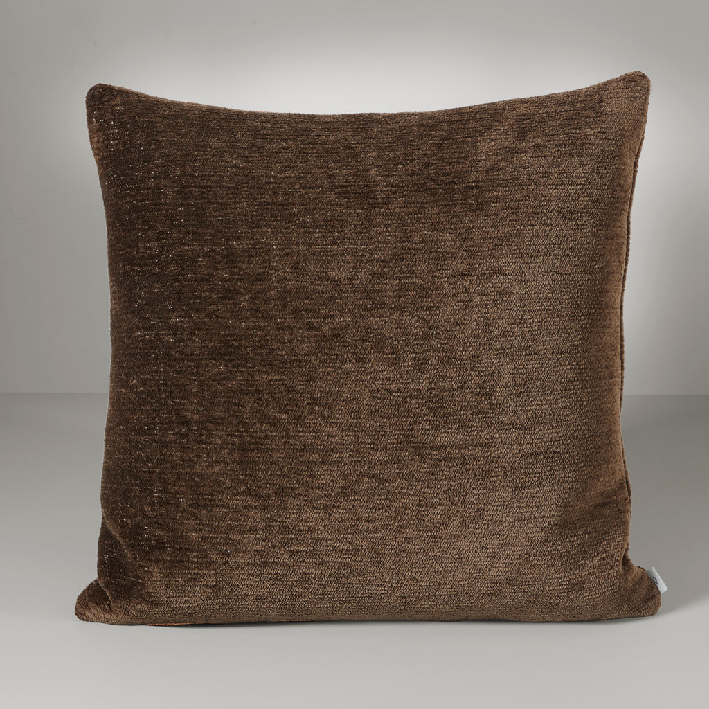 Ari chenille cushion, 60X60, deep brown