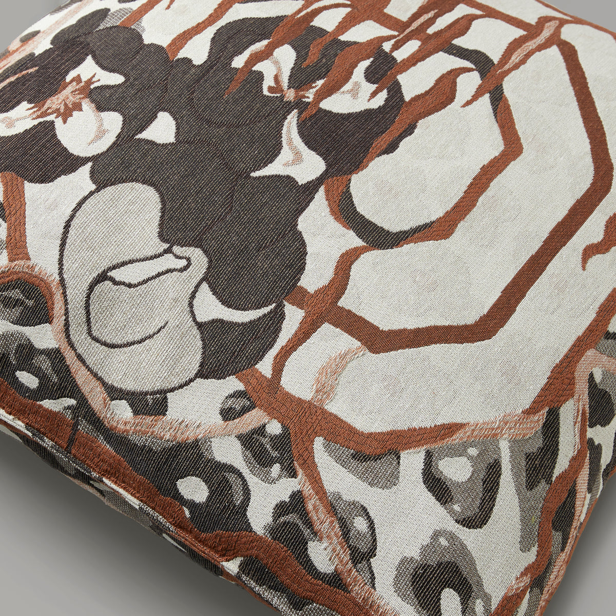 Frida flora cushion, 60X60, rust/brown