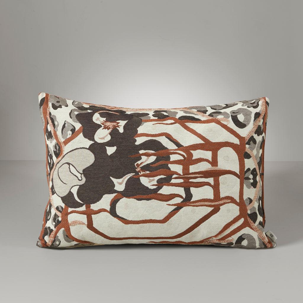 Frida flora cushion, 40x60, rust/brown